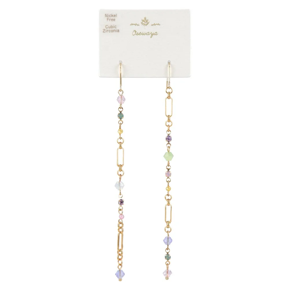 Beaded Chain Drop Earrings