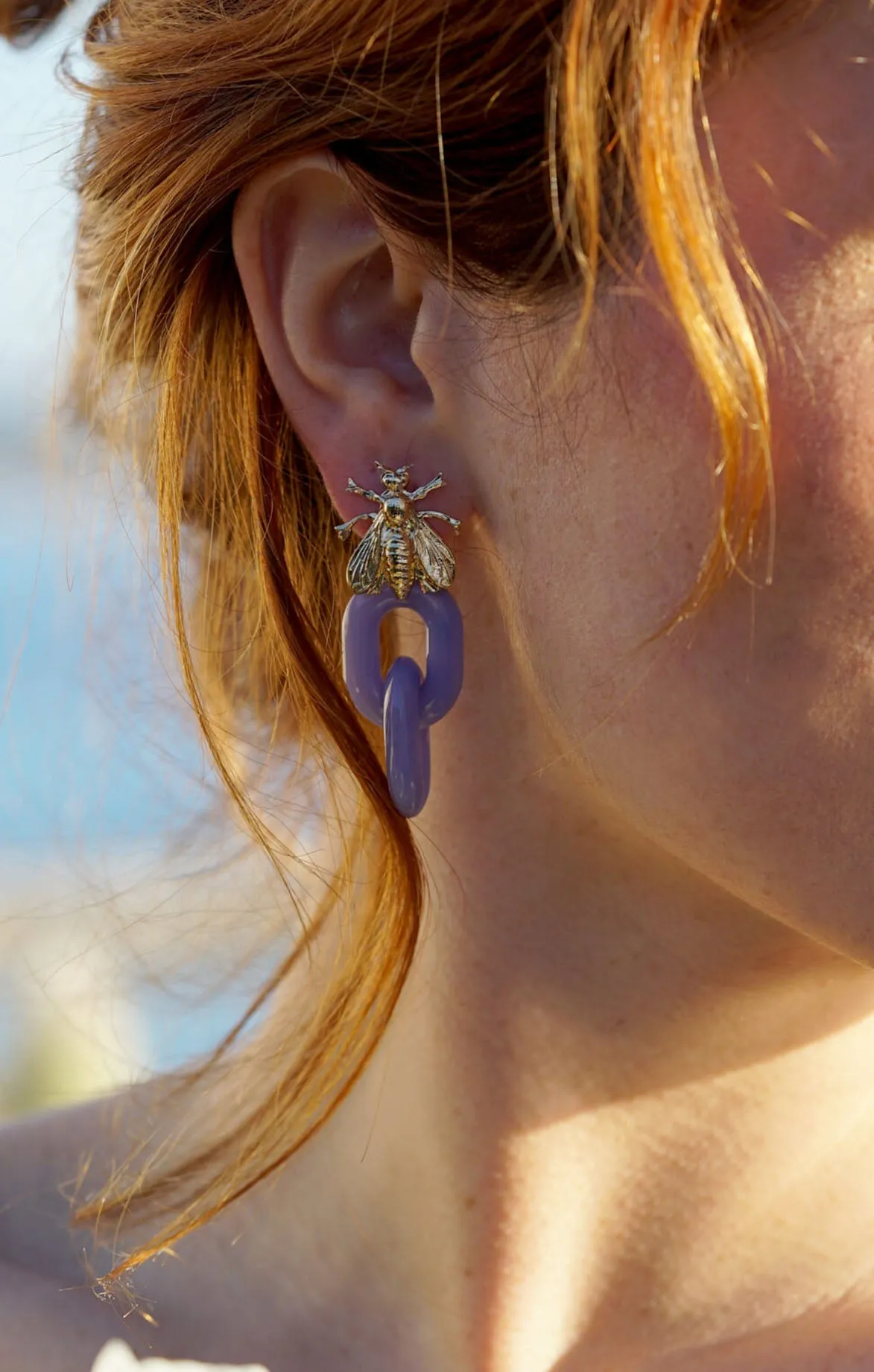 Bee Chain Chunky Earrings