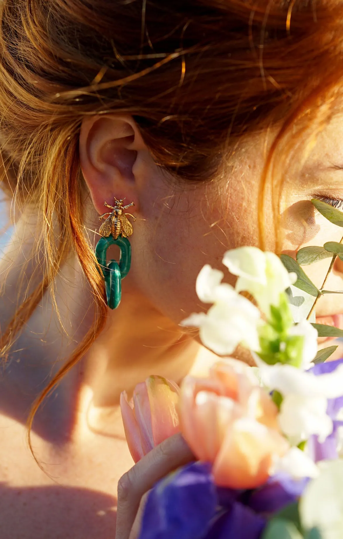 Bee Chain Chunky Earrings