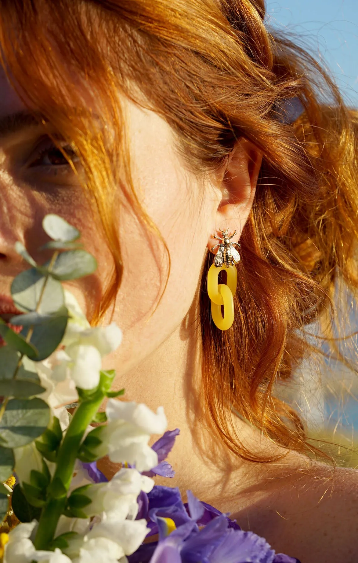 Bee Chain Chunky Earrings