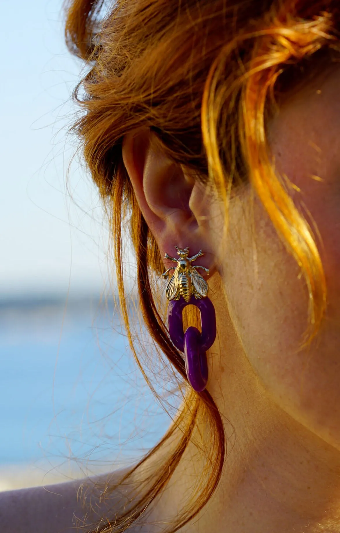 Bee Chain Chunky Earrings