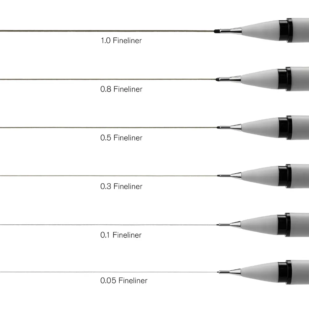 Black Fineliner Set 0.1 x 5