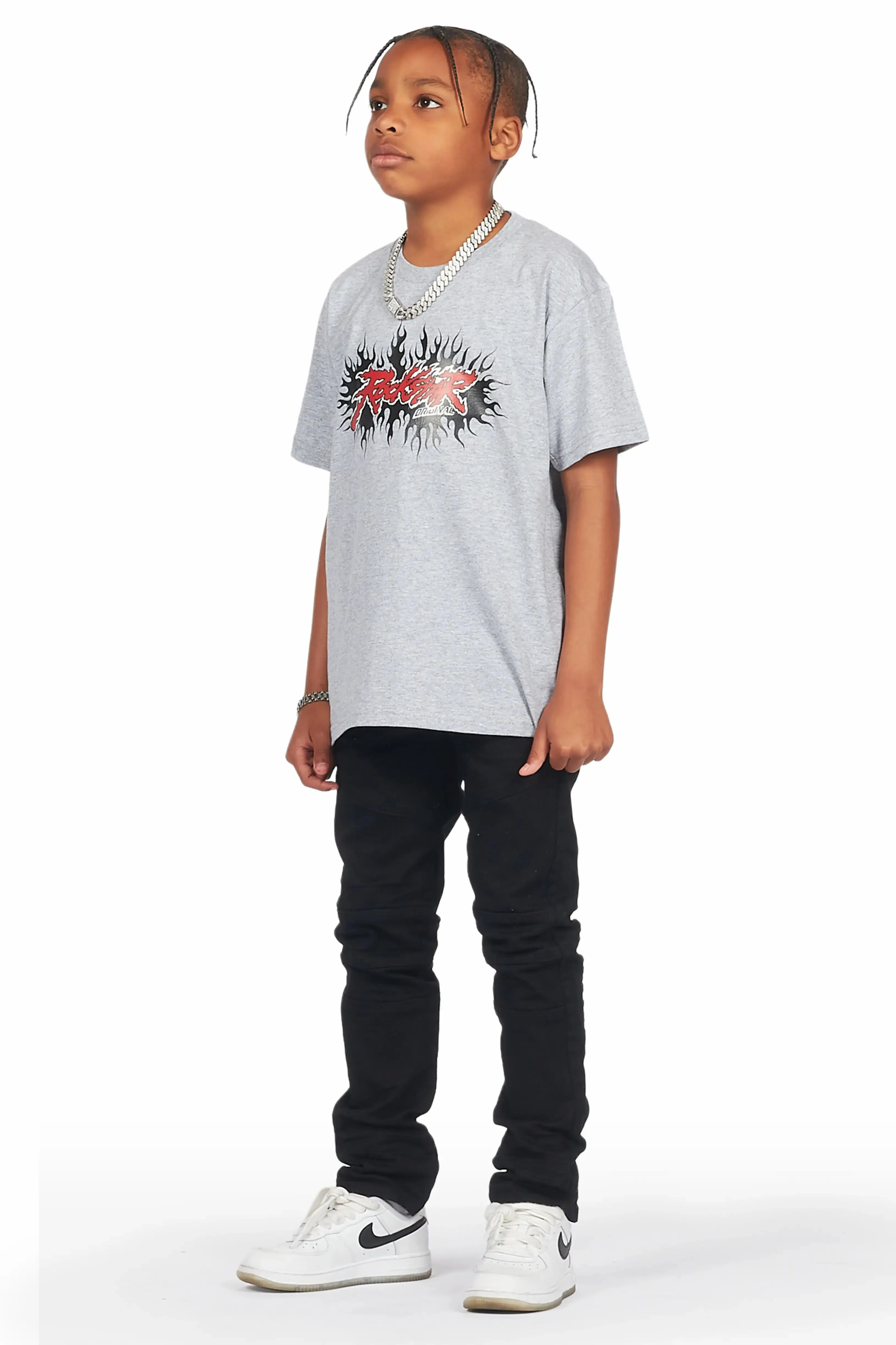 Boys Garan Grey/Black T-Shirt/Skinny Jean Set