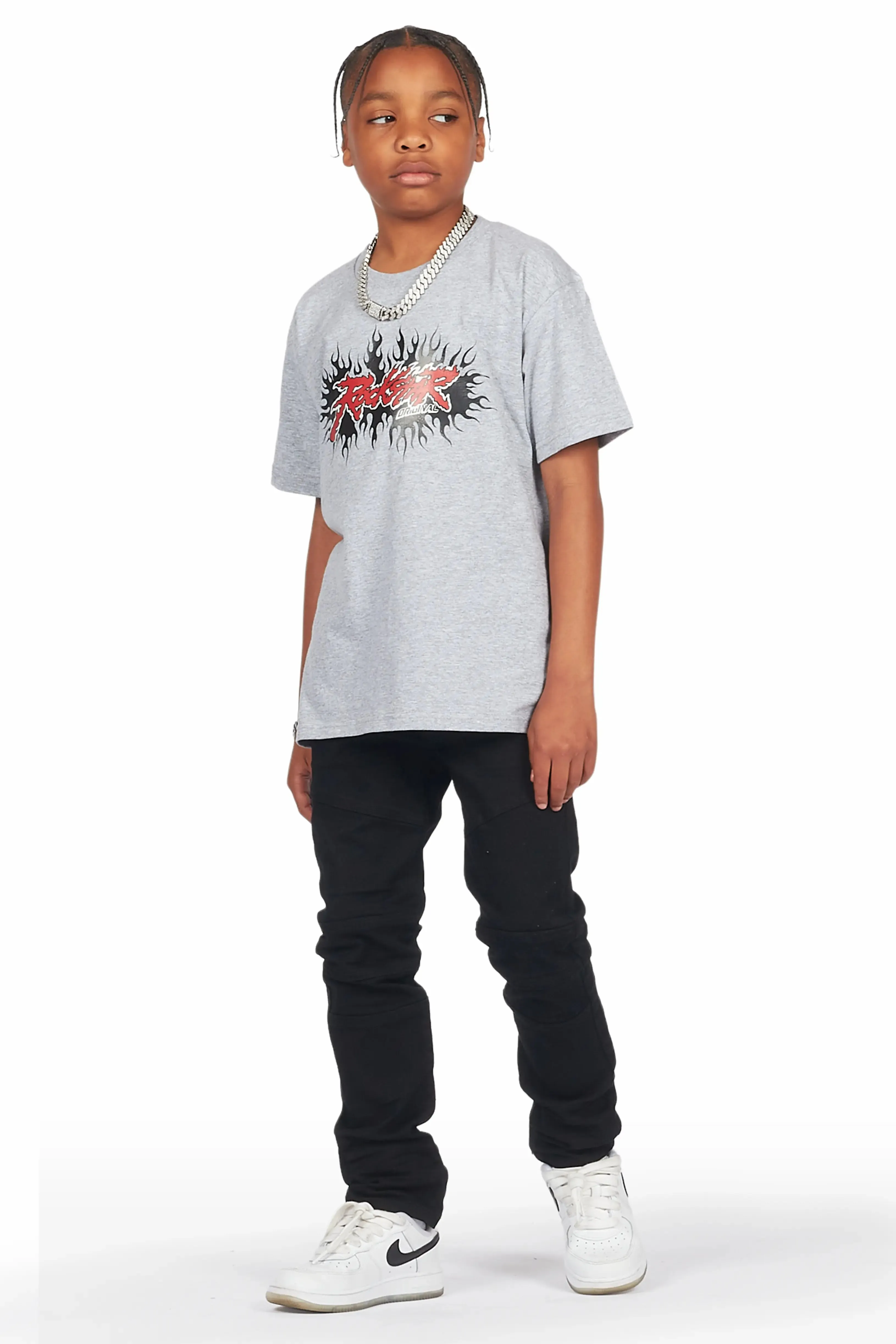 Boys Garan Grey/Black T-Shirt/Skinny Jean Set