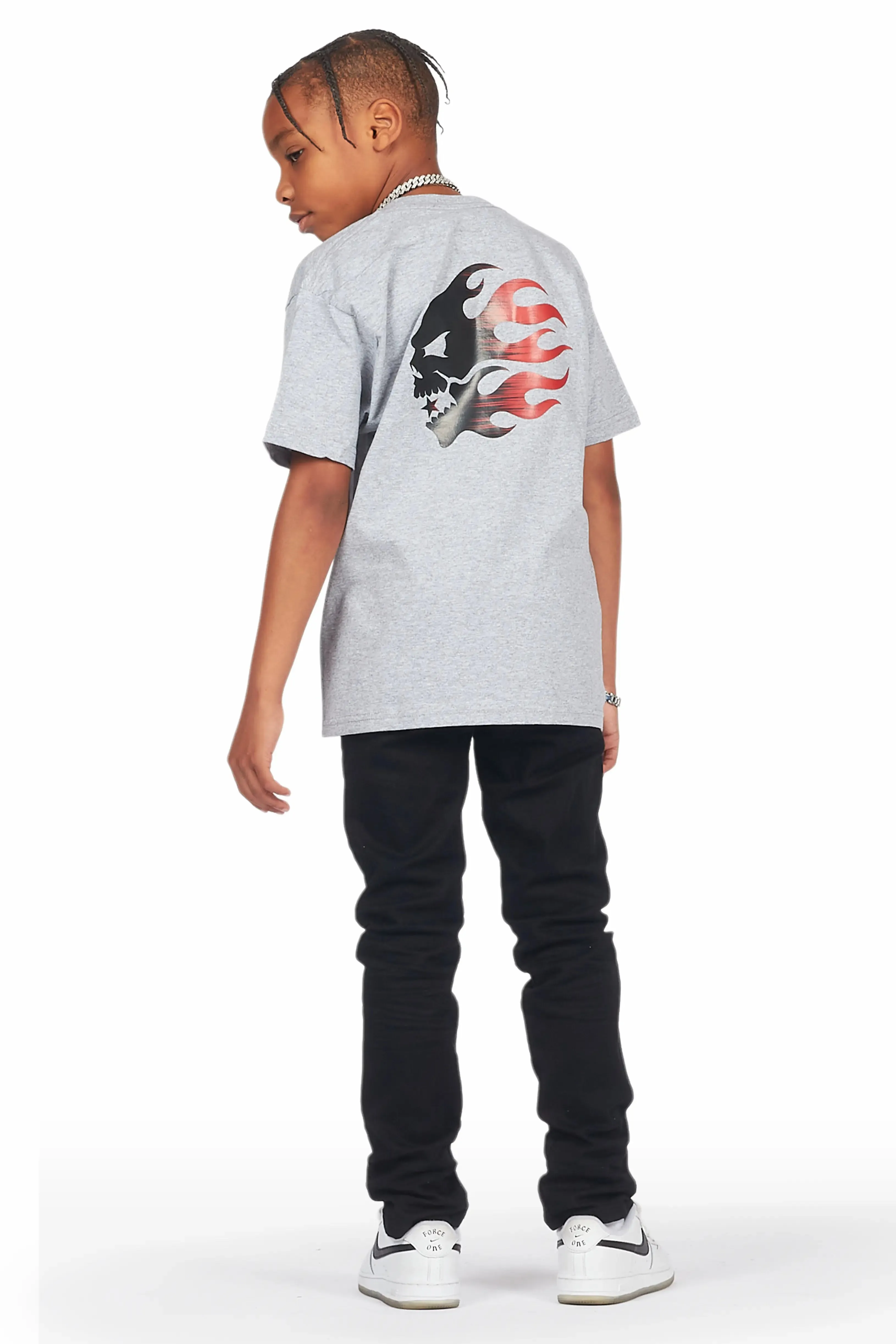 Boys Garan Grey/Black T-Shirt/Skinny Jean Set