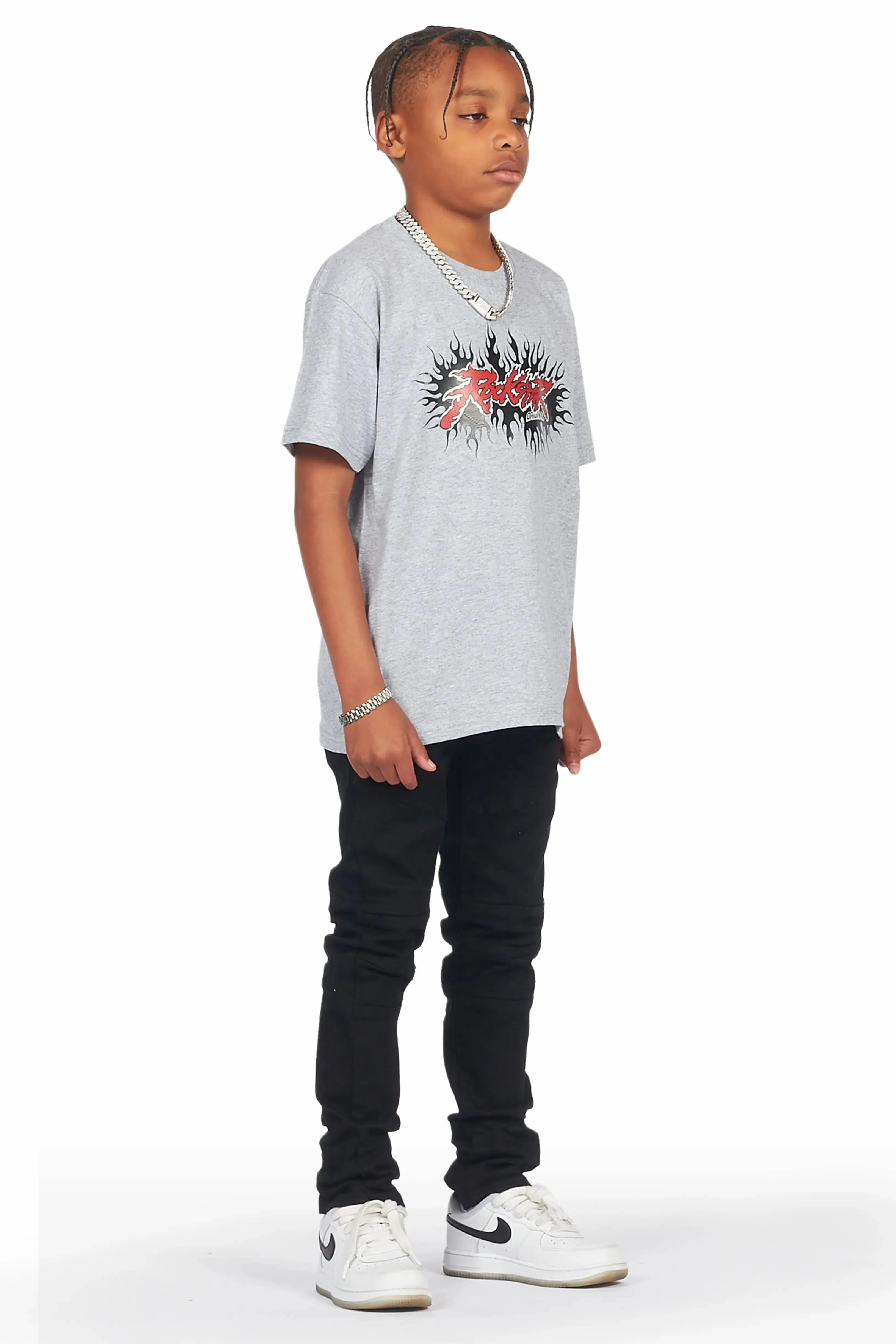 Boys Garan Grey/Black T-Shirt/Skinny Jean Set