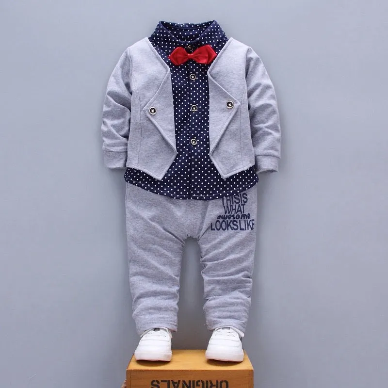 Boys Gentleman Bow Tie Suit 2 Pcs Set