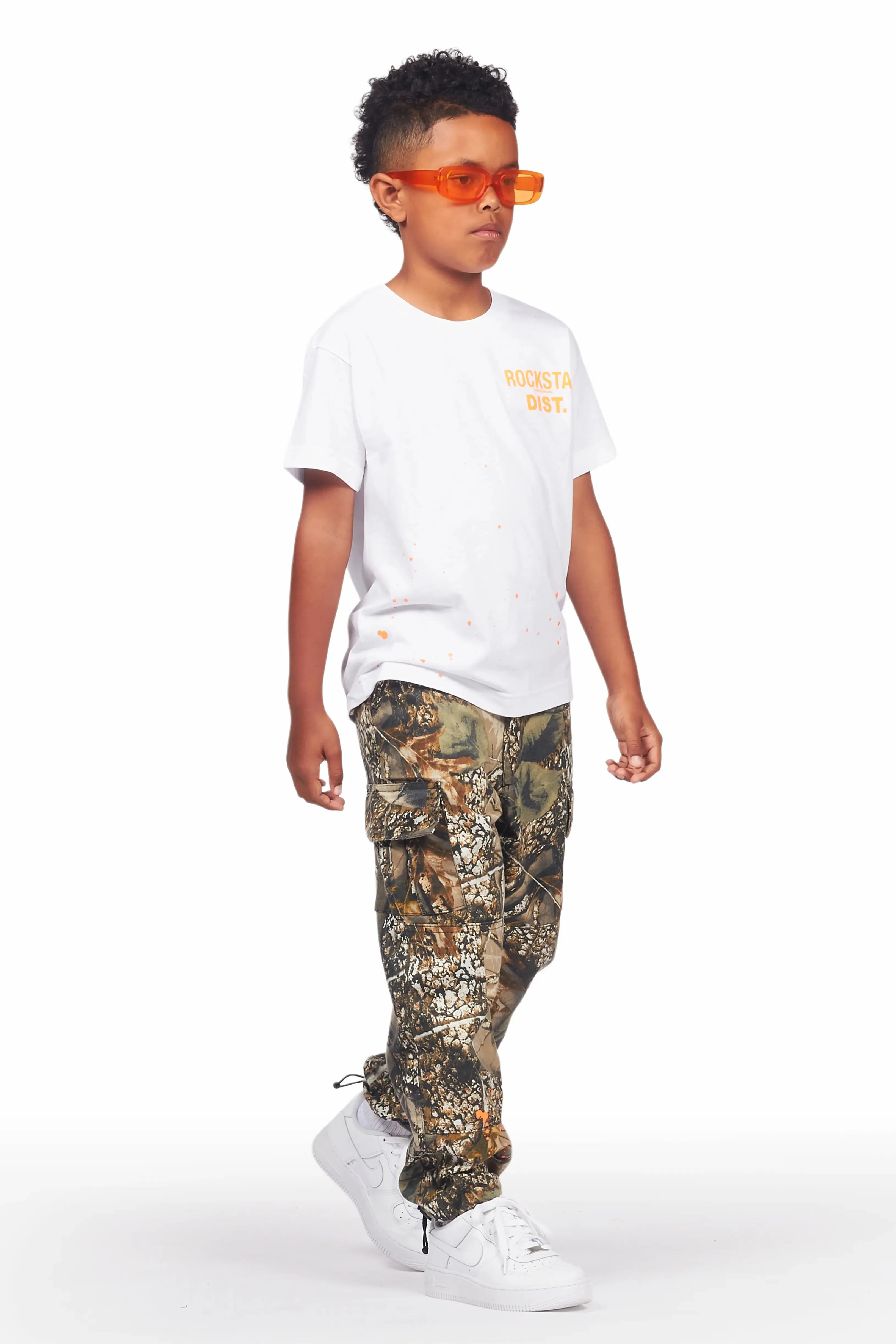 Boys Padrino Camo T-Shirt Cargo Pant Set