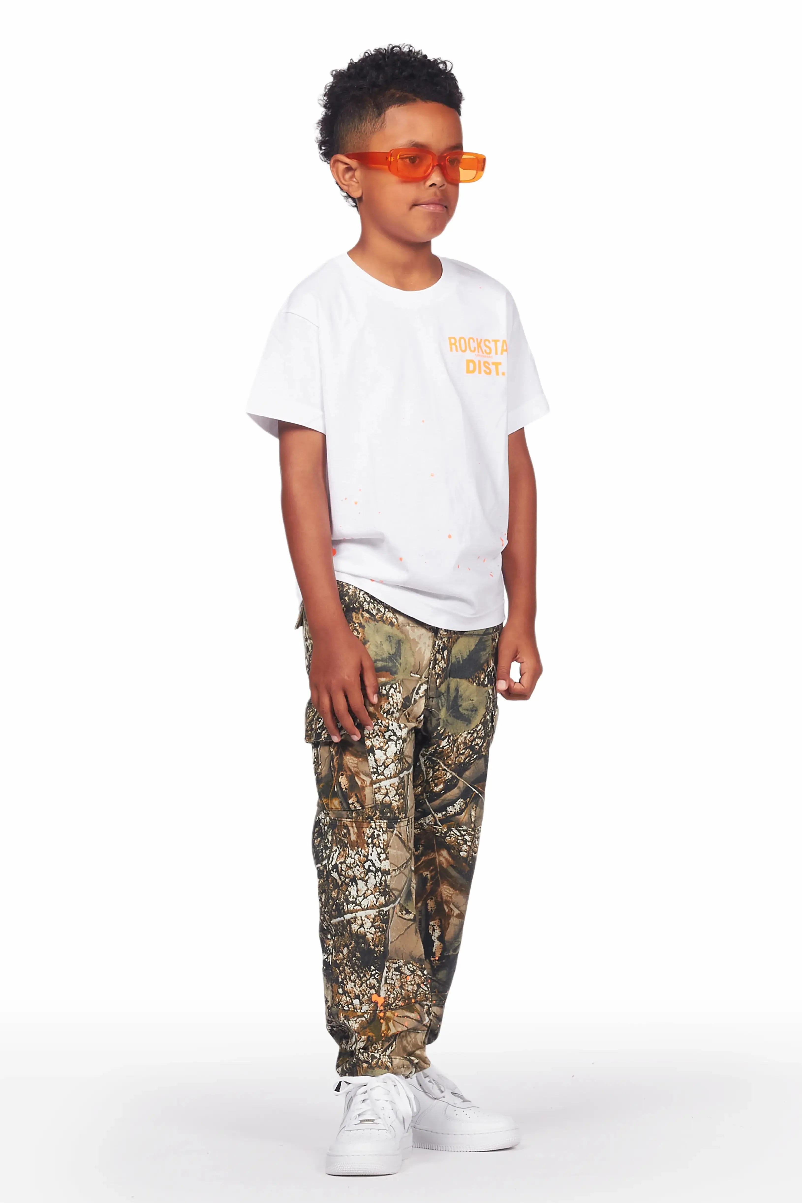 Boys Padrino Camo T-Shirt Cargo Pant Set