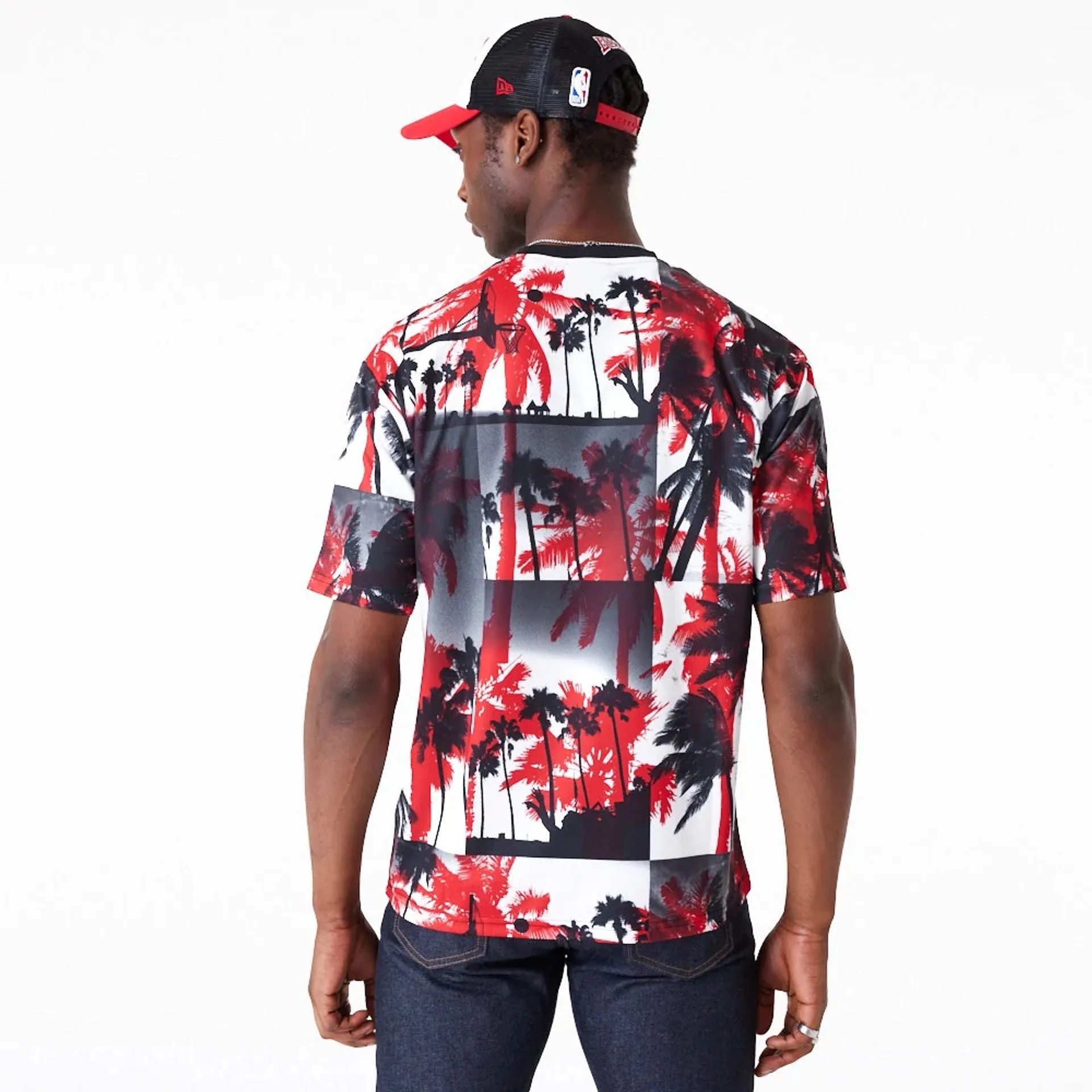 Chicago Bulls NBA Palm Tree Mesh Red T-Shirt