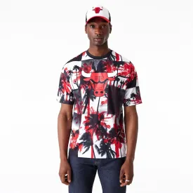 Chicago Bulls NBA Palm Tree Mesh Red T-Shirt