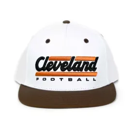 Cleveland Football Script Snapback Hat - White