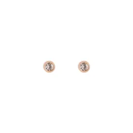 Coeur De Lion Beige Crystal Rose Gold Earrings