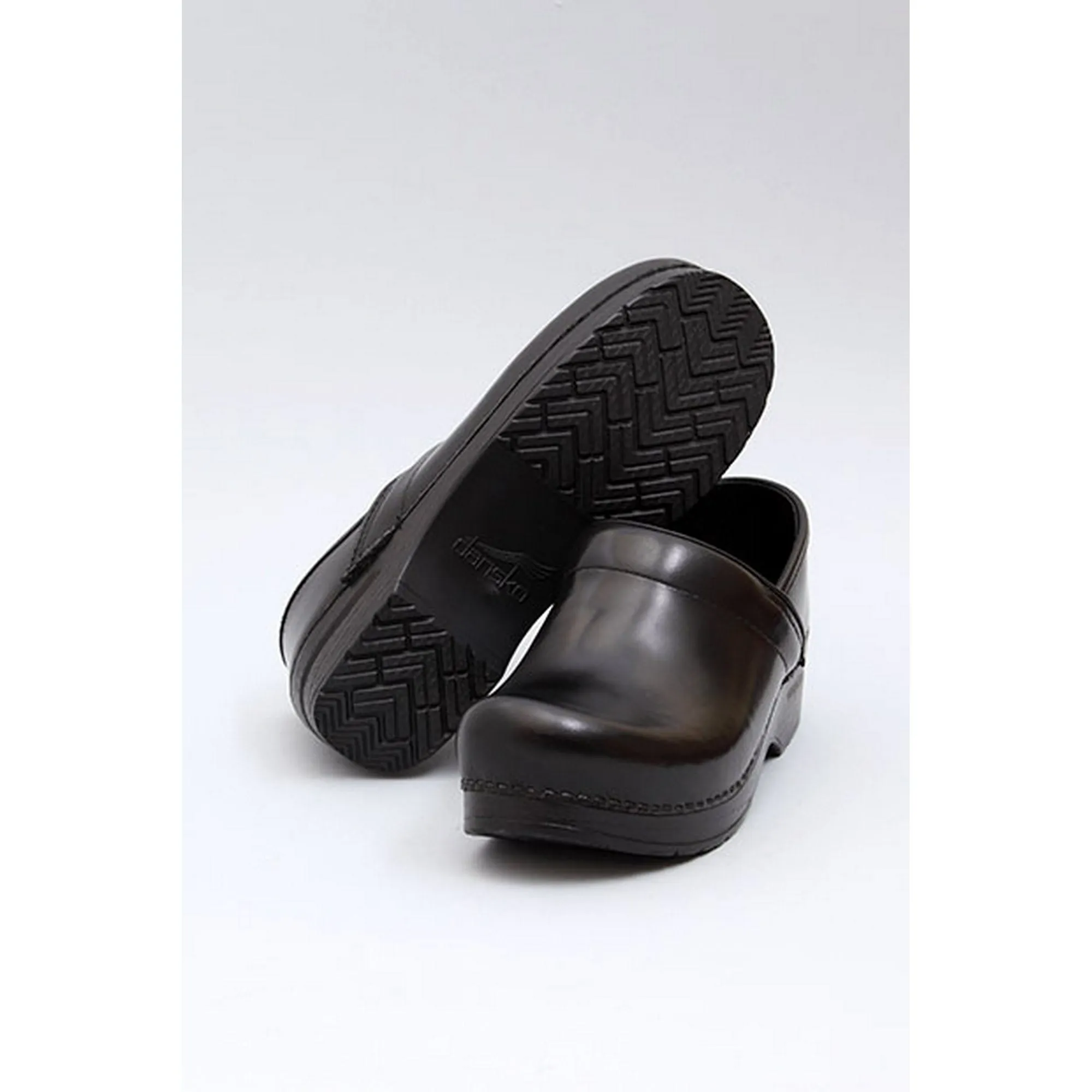 DANSKO WIDE Professional Black Box Leather Clogs