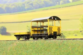 Ellis Clark Trains E1019U Finescale O Gauge Wickham Trolley & Trailer, Engineers Yellow 'Unnumbered'