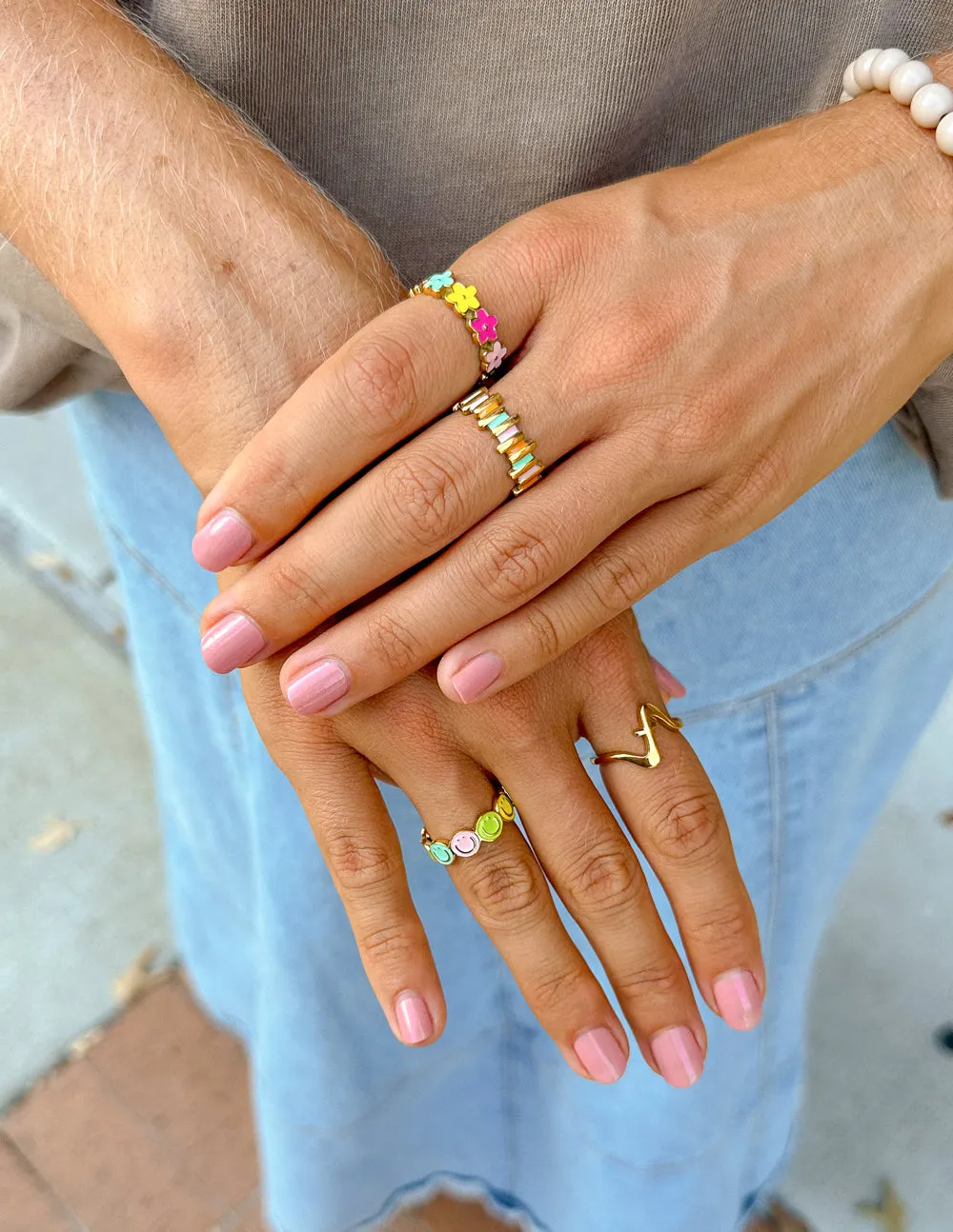 Floral Enamel Ring