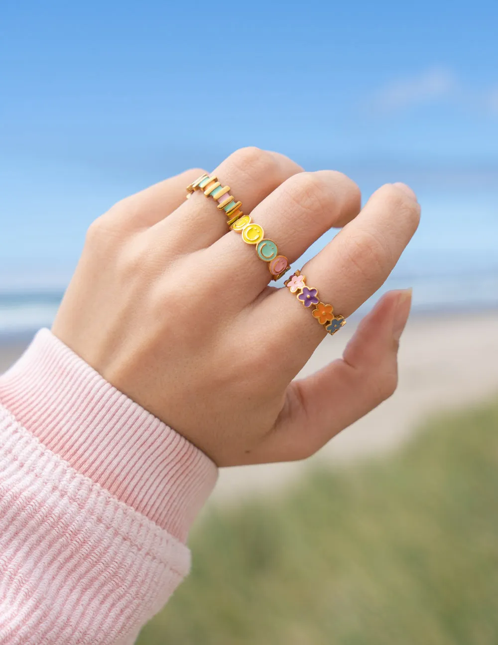 Floral Enamel Ring