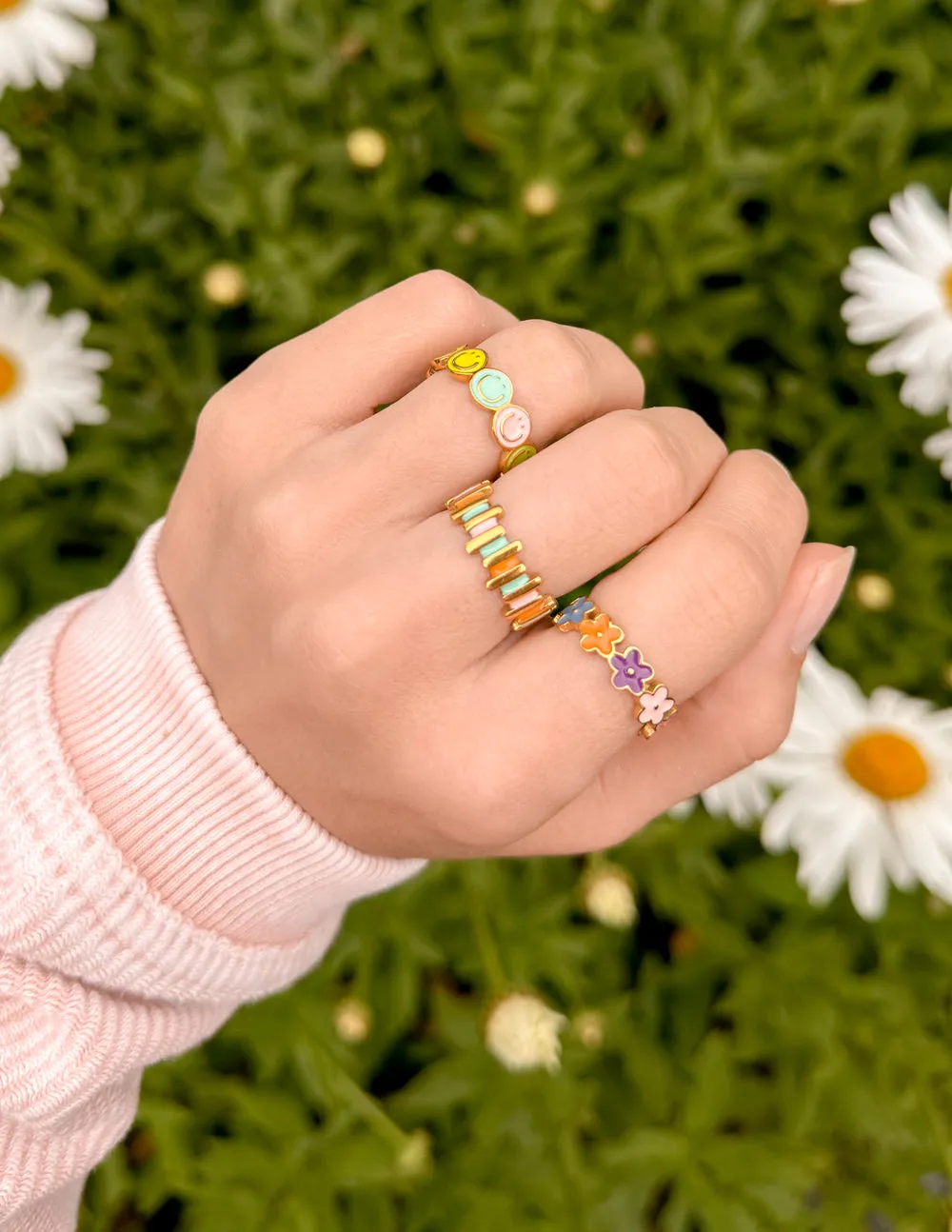 Floral Enamel Ring