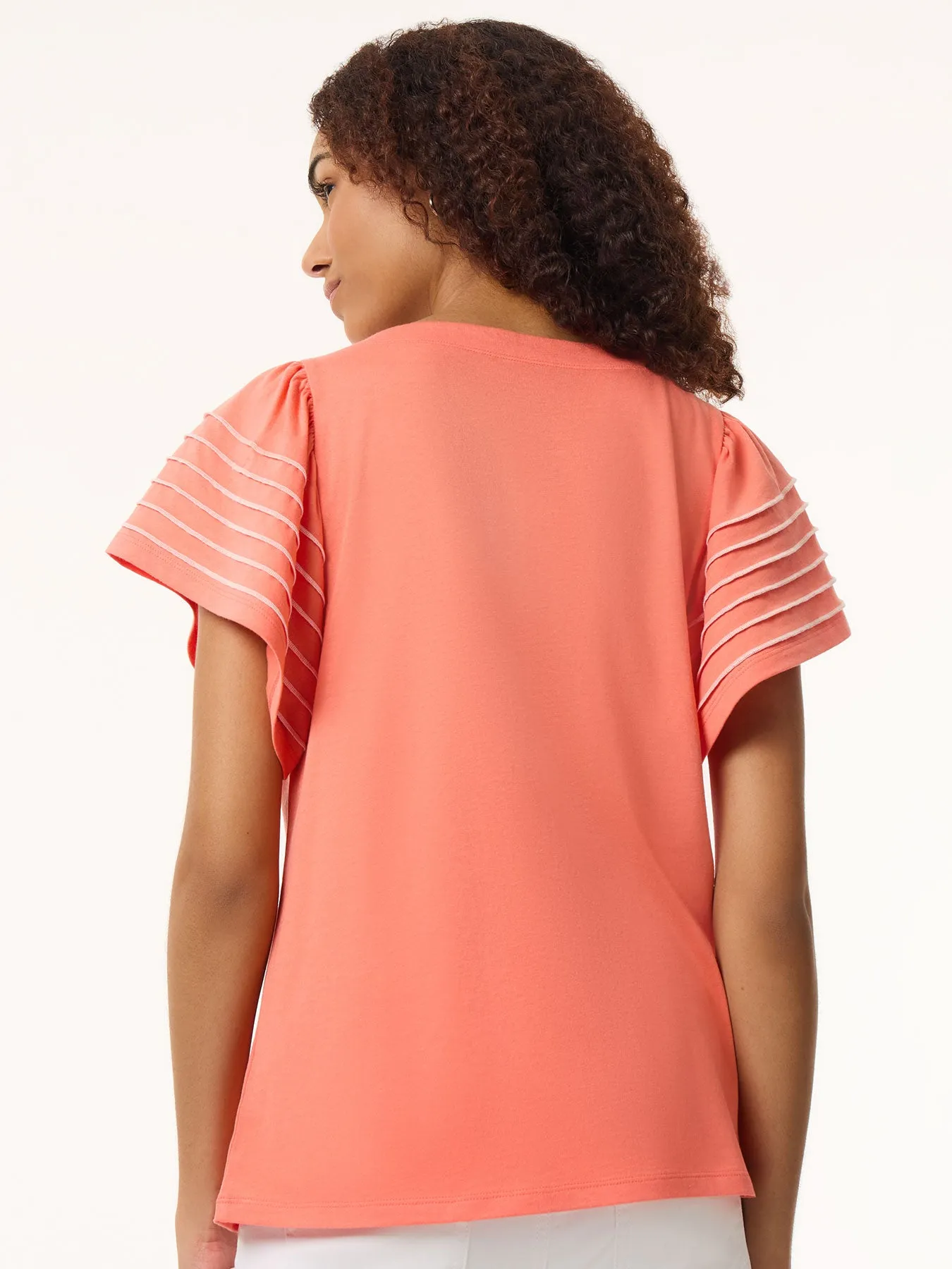 Flutter Short-Sleeve Top, Cotton Modal