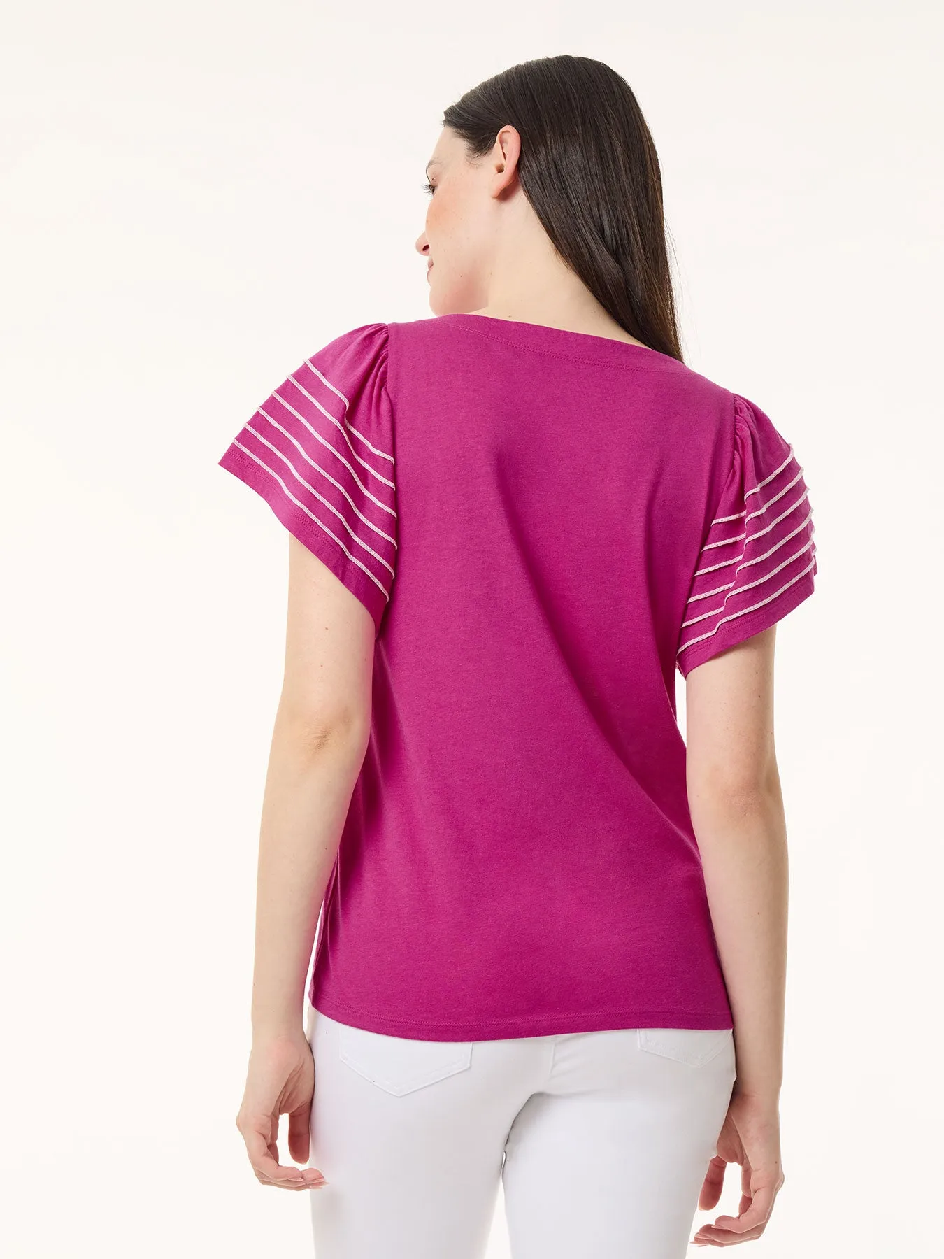 Flutter Short-Sleeve Top, Cotton Modal