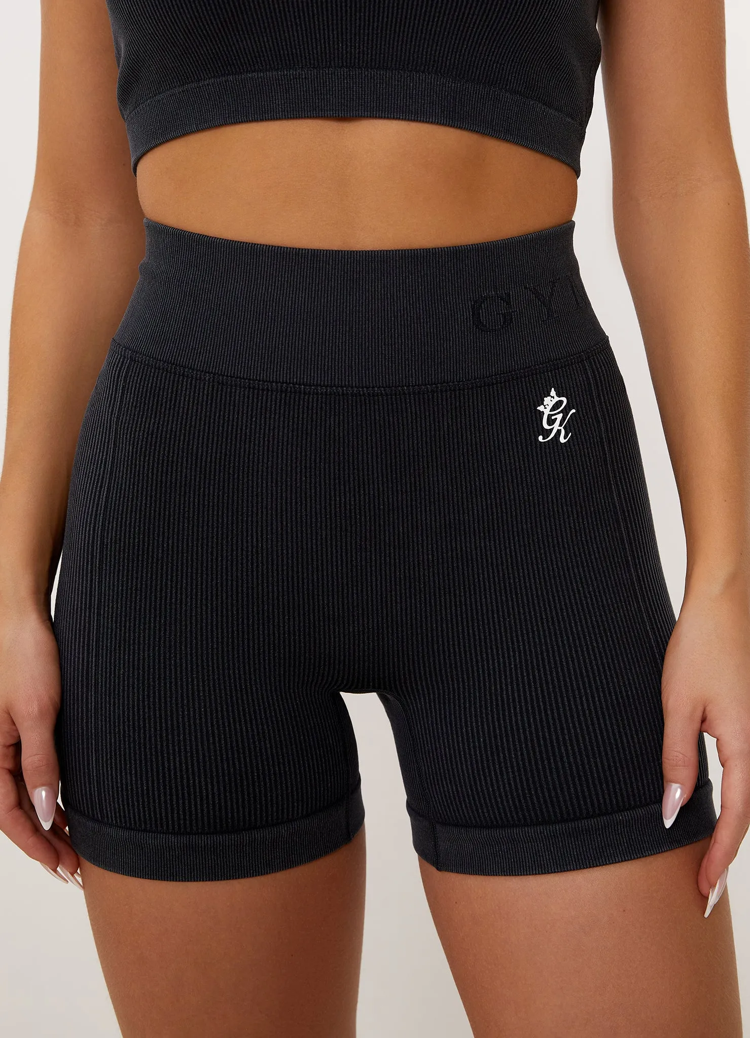 Gym King Formation Rib 3" Short - Washed Black