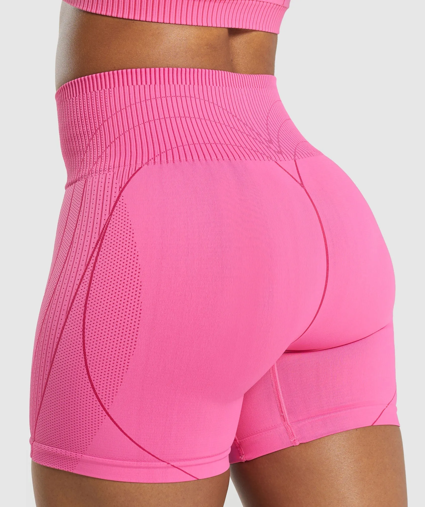 Gymshark Contour Heart Seamless Shorts - Fetch Pink/Punk Pink