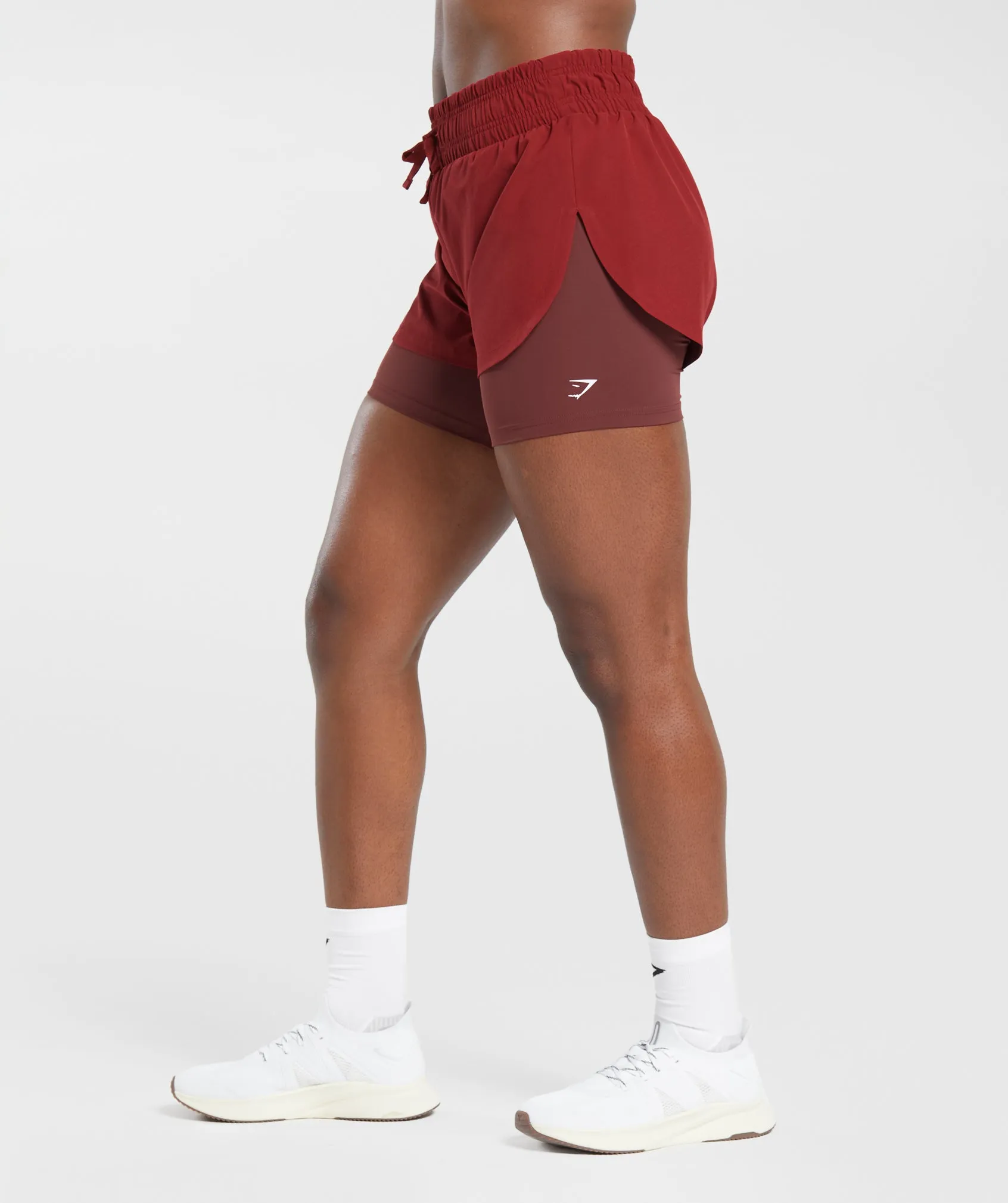 Gymshark Running 2 In 1 Shorts - Velvet Red/Washed Burgundy