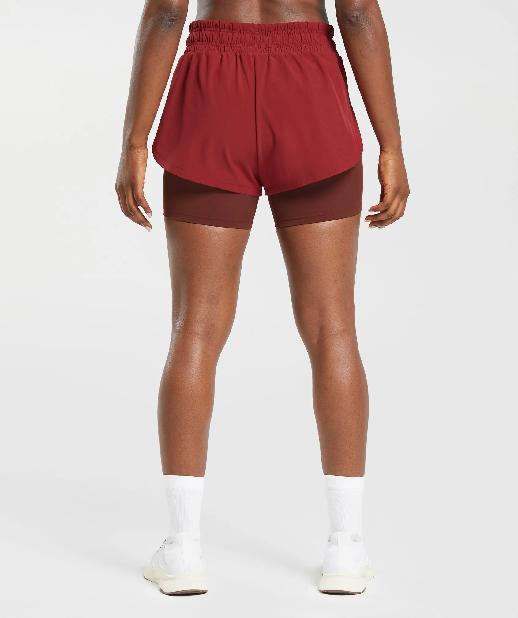 Gymshark Running 2 In 1 Shorts - Velvet Red/Washed Burgundy