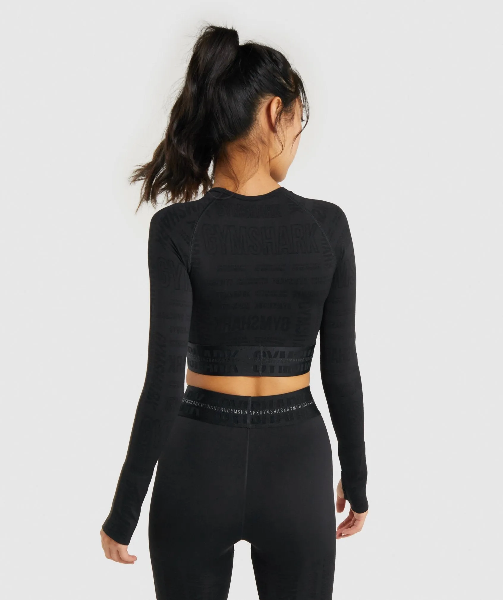 Gymshark Vision Long Sleeve Crop Top - Black