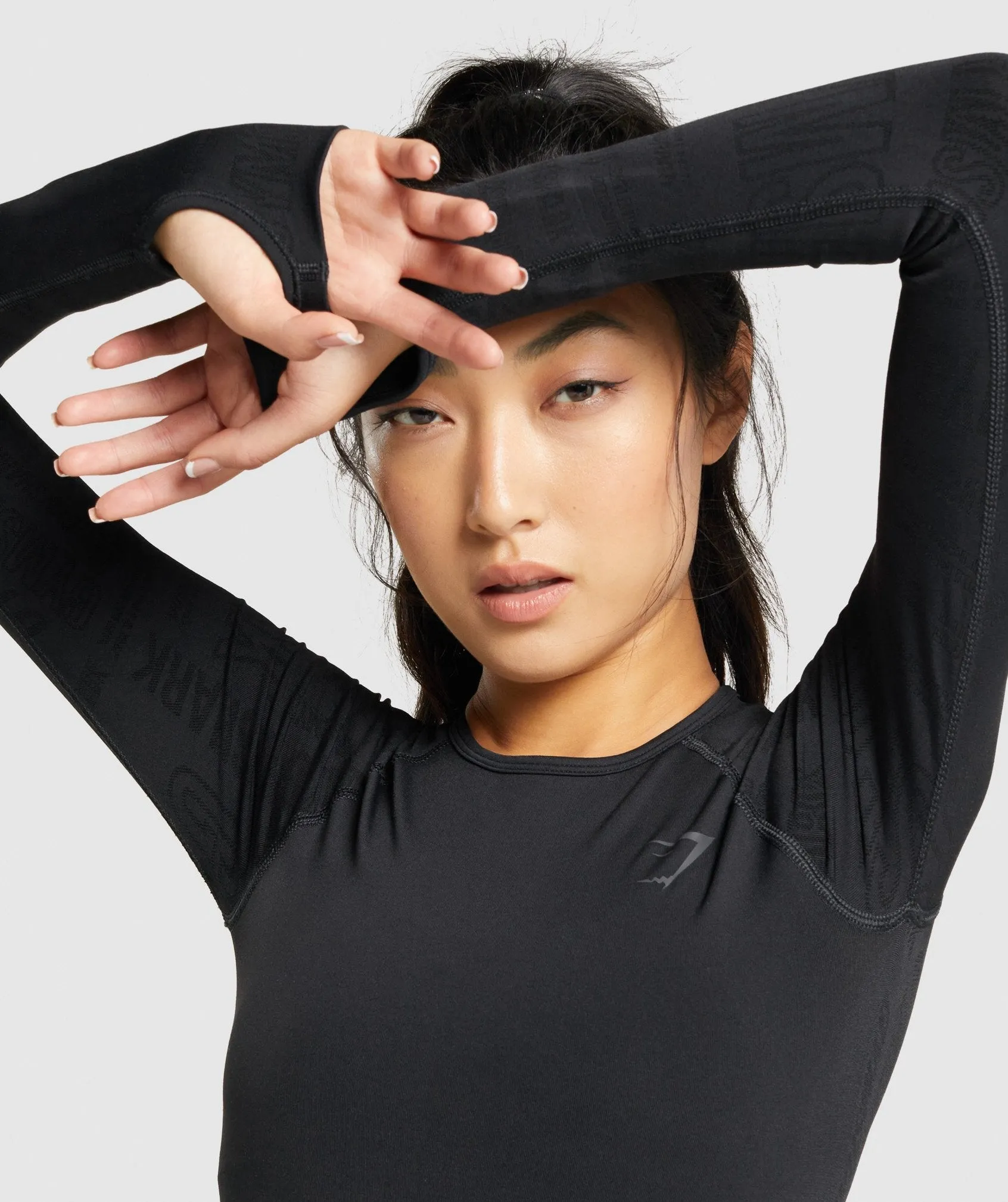 Gymshark Vision Long Sleeve Crop Top - Black