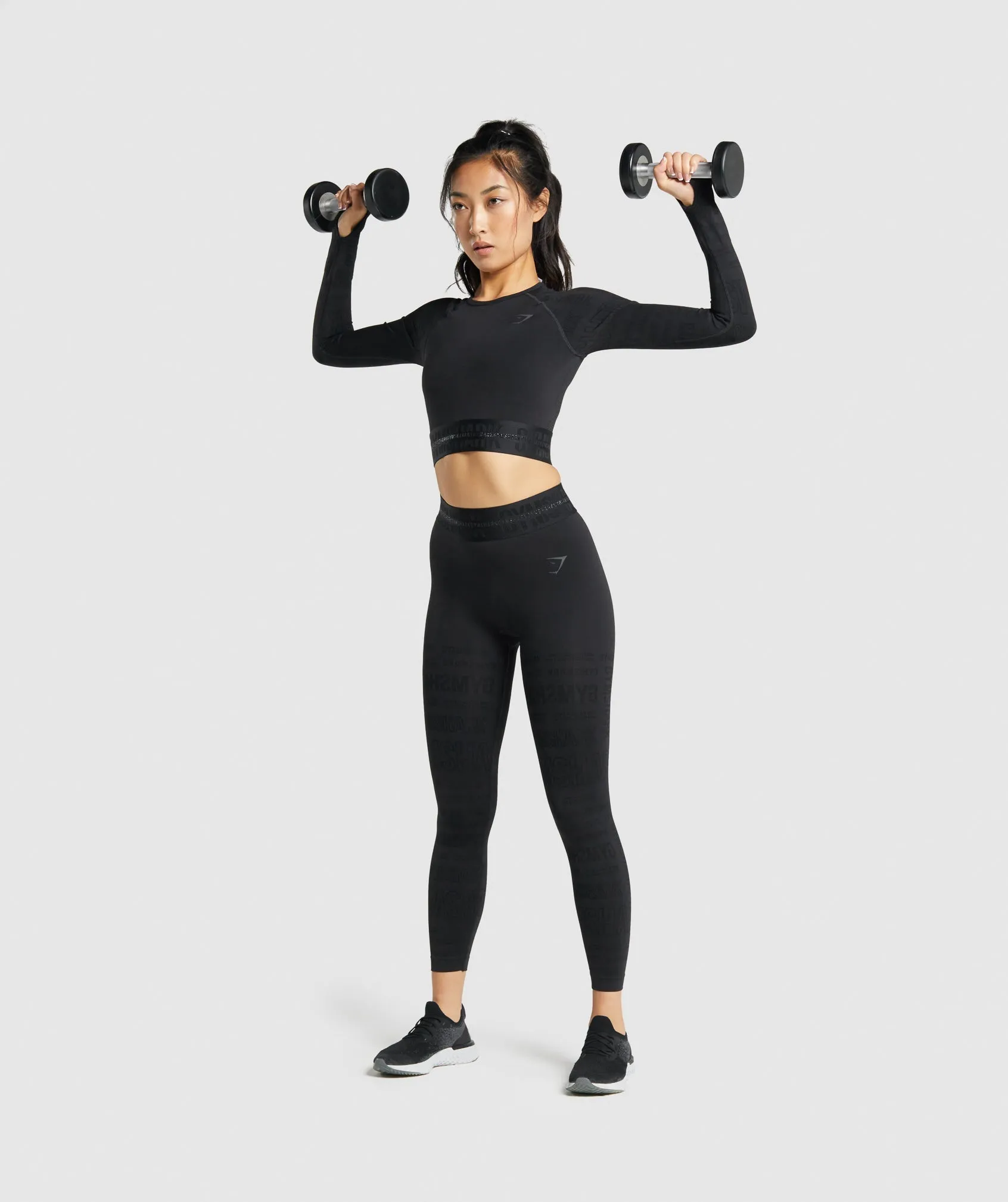 Gymshark Vision Long Sleeve Crop Top - Black