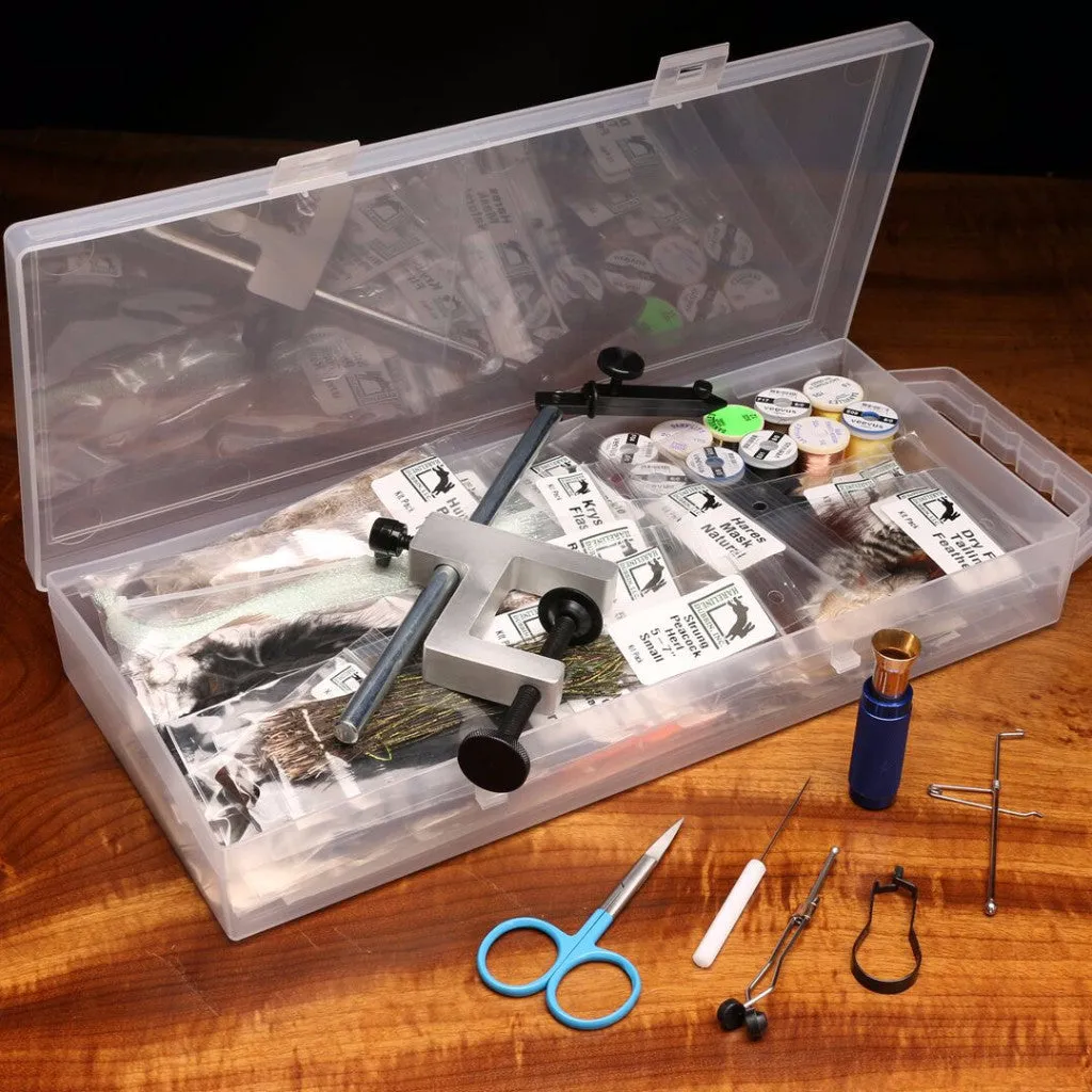 Hareline Fly Tying Material Kit with Premium Tools and Vise