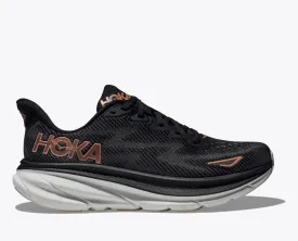 HOKA CLIFTON 9 WOMENS BLACK/ROSE GOLD