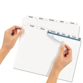 Index Maker Clear Label Punched Dividers, 5-Tab, Letter, White