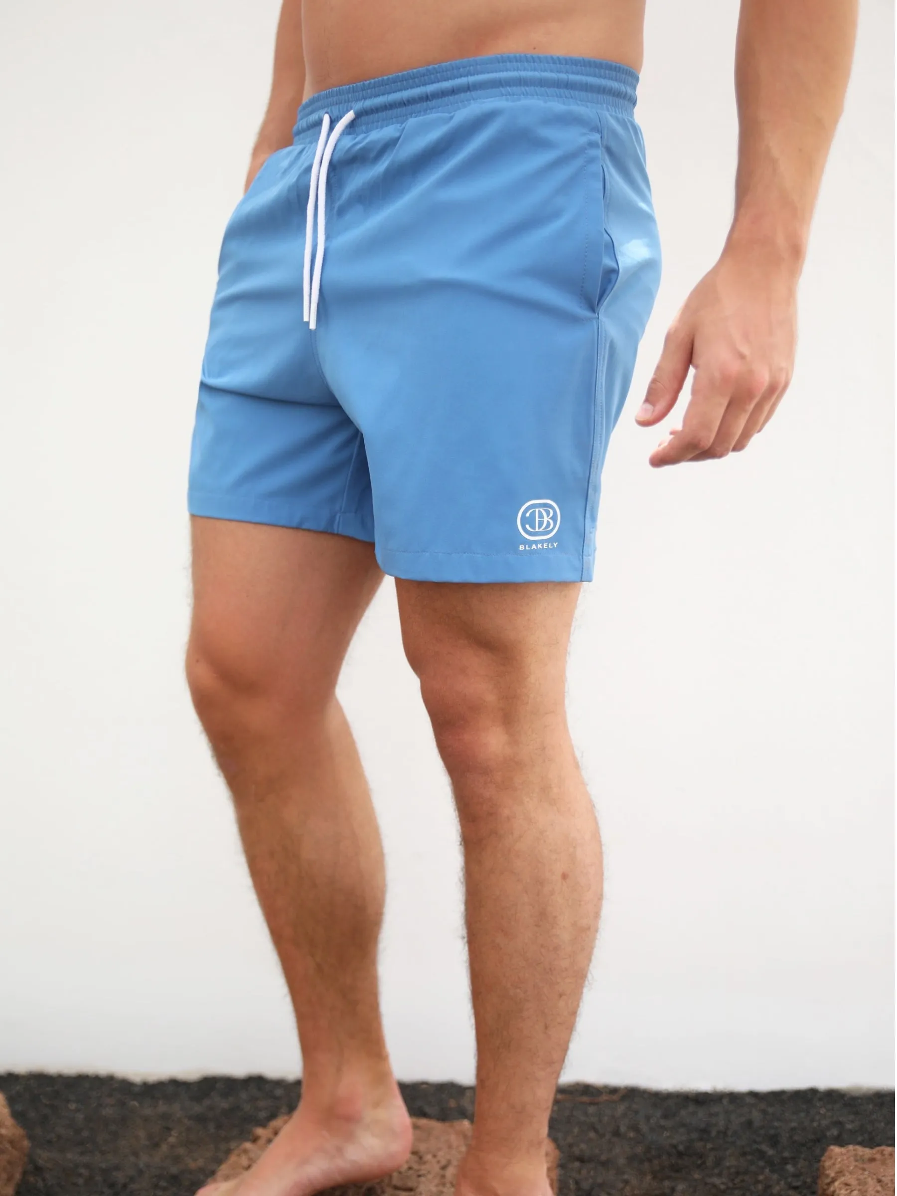 Initial Swim Shorts - Light Blue