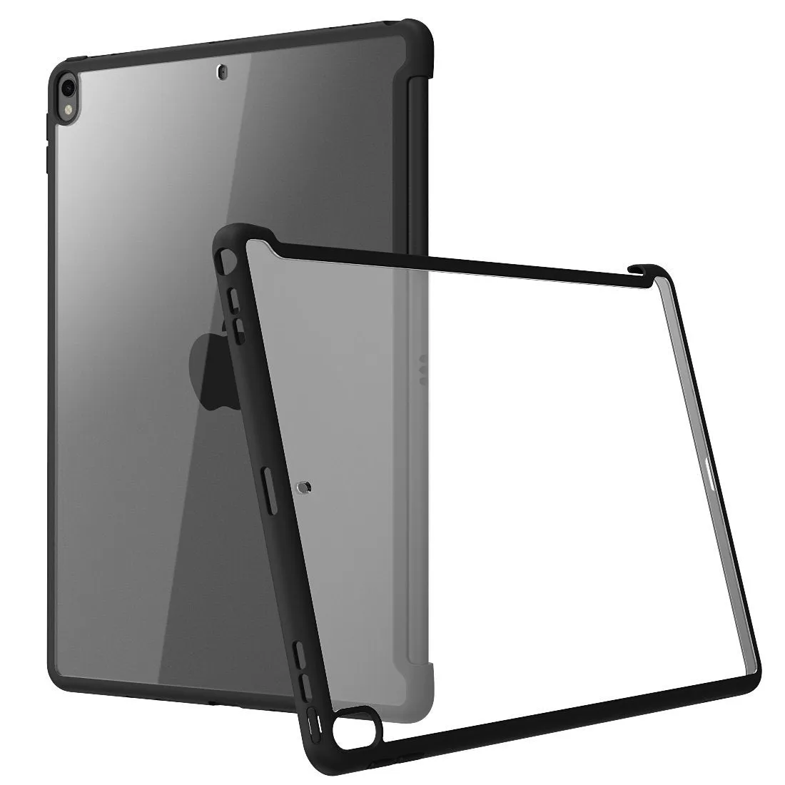 iPad Pro 10.5 (2017) Halo Smart Keyboard Compatible Clear Bumper Case-Black