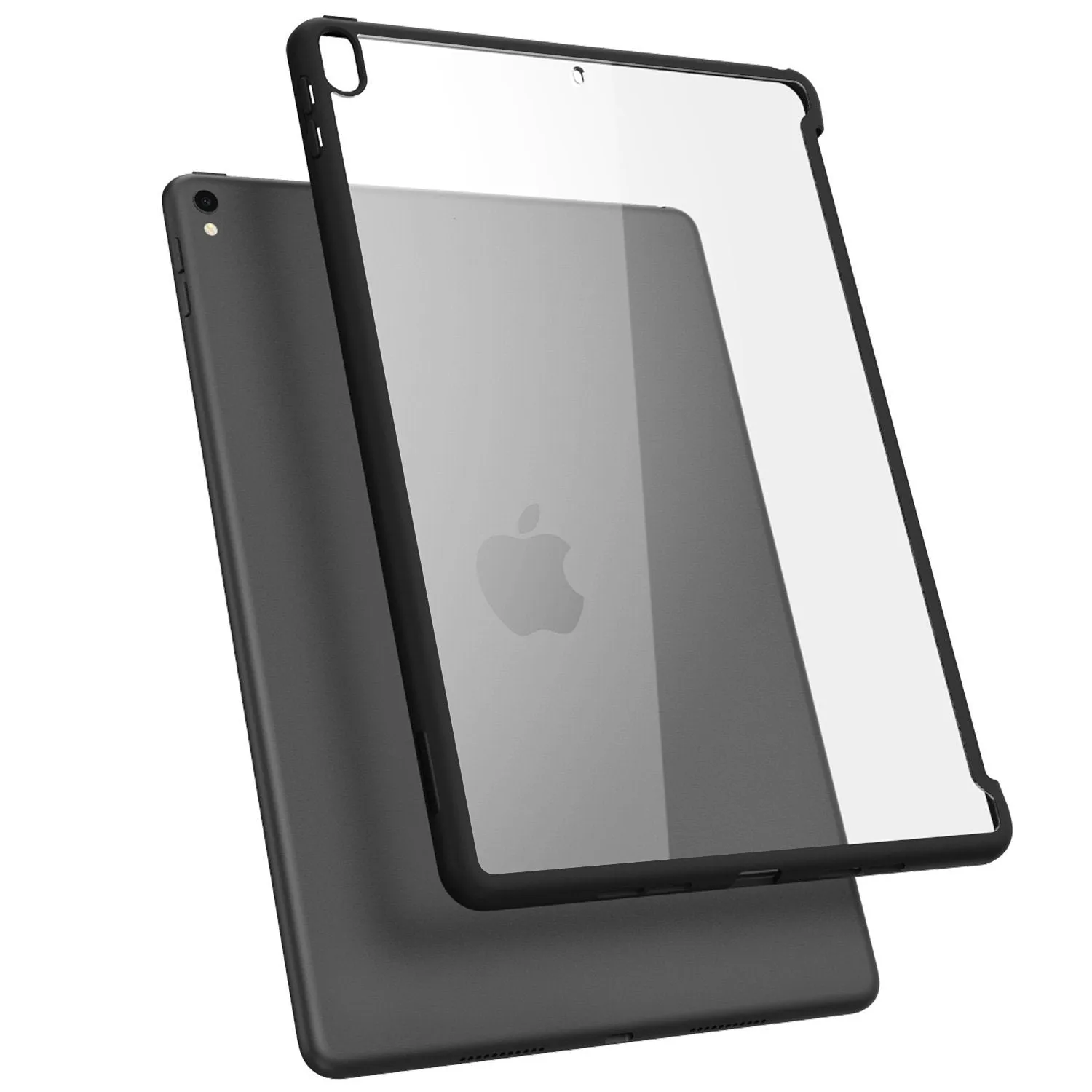 iPad Pro 10.5 (2017) Halo Smart Keyboard Compatible Clear Bumper Case-Black