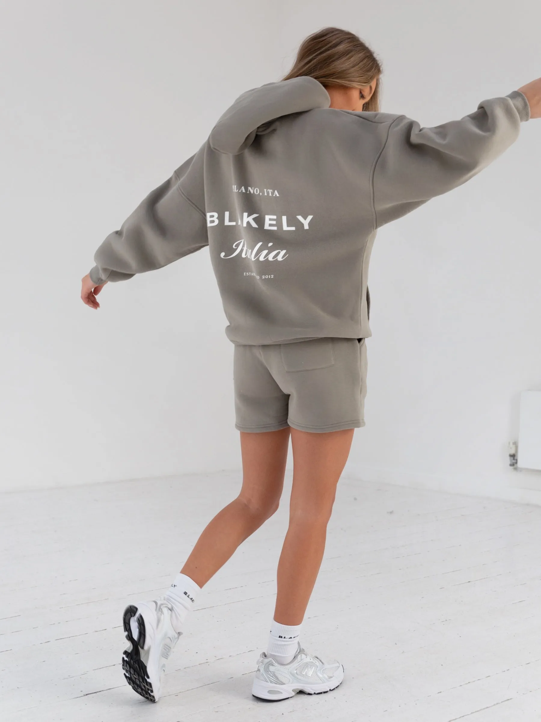 Italia Oversized Hoodie - Stone Grey