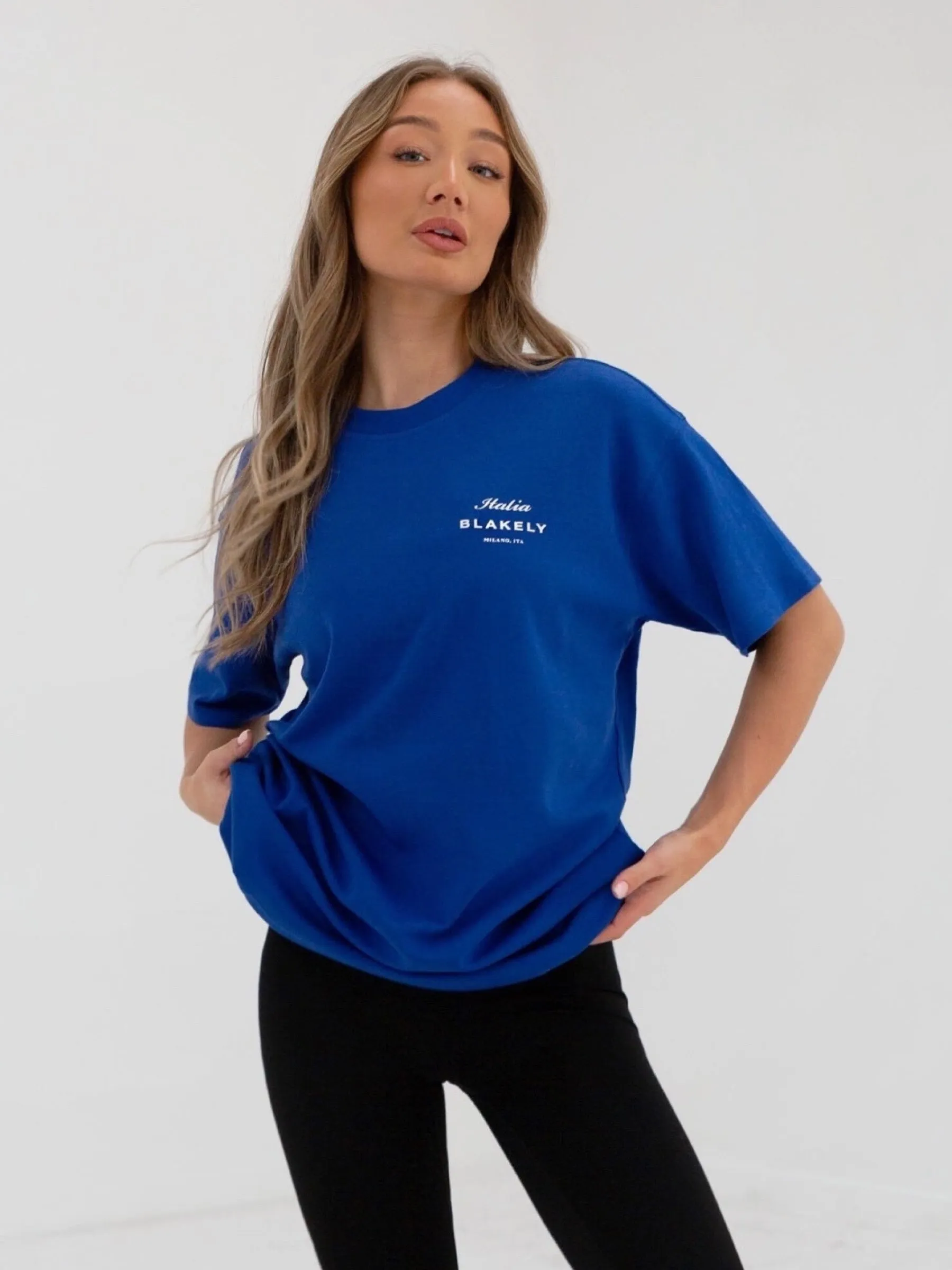 Italia Oversized T-Shirt - Cobalt Blue