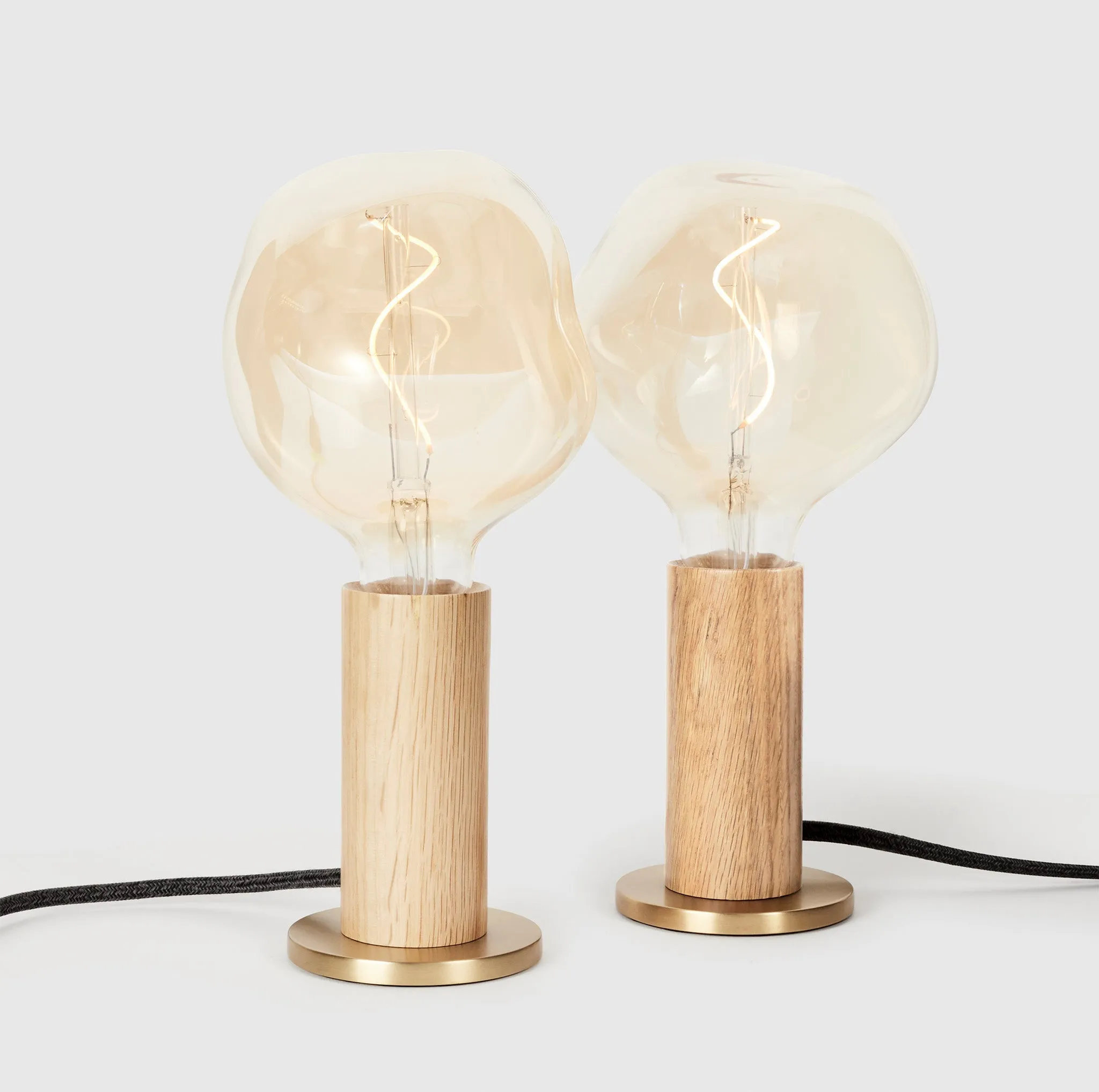 Knuckle Table Lamp in Oak   Voronoi I - Set of 2