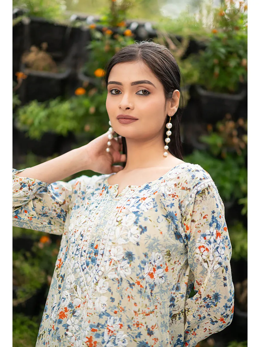 Maira Floral Chikankari Mulmul Co-ord Sets