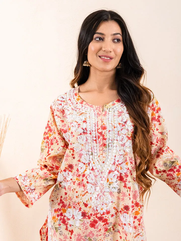 Maira Floral Chikankari Mulmul Co-ord Sets