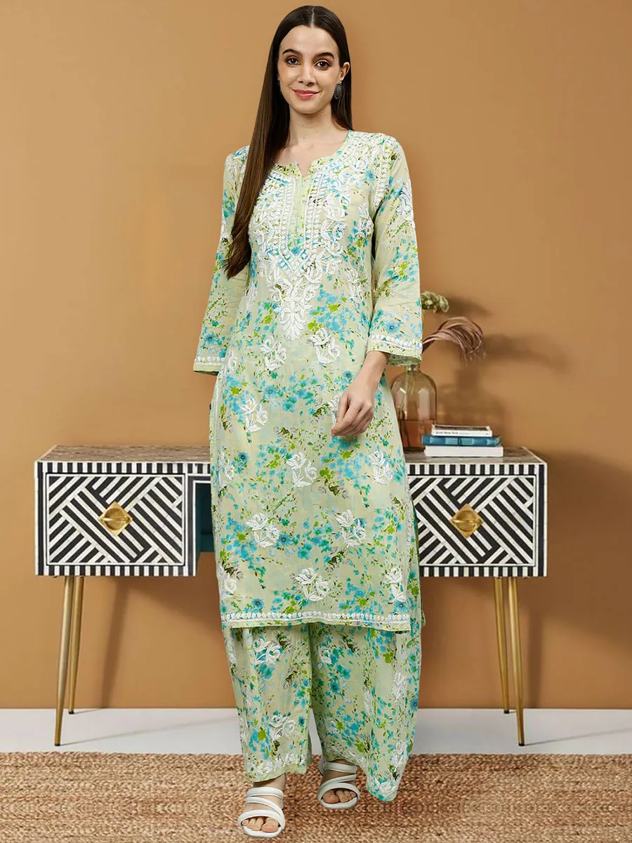 Maira Floral Chikankari Mulmul Co-ord Sets