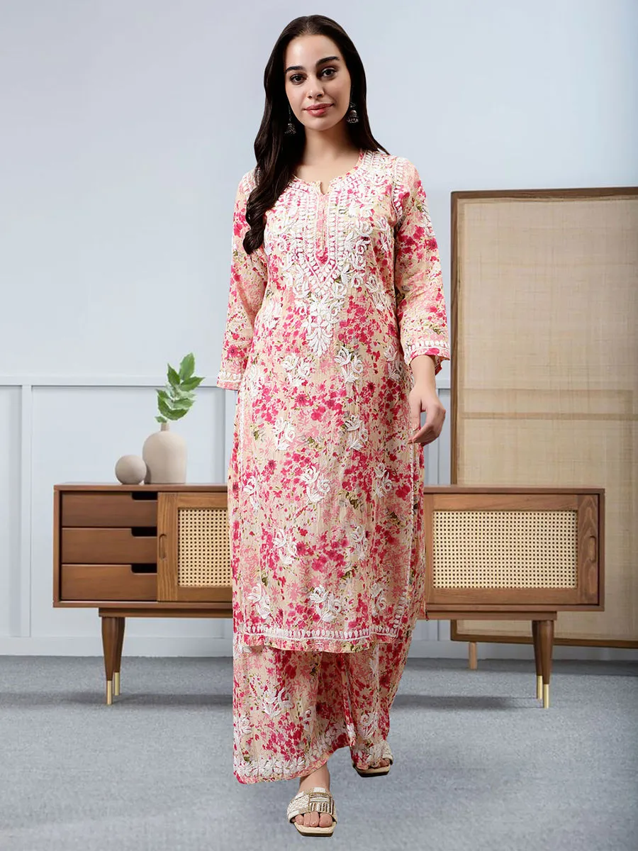 Maira Floral Chikankari Mulmul Co-ord Sets