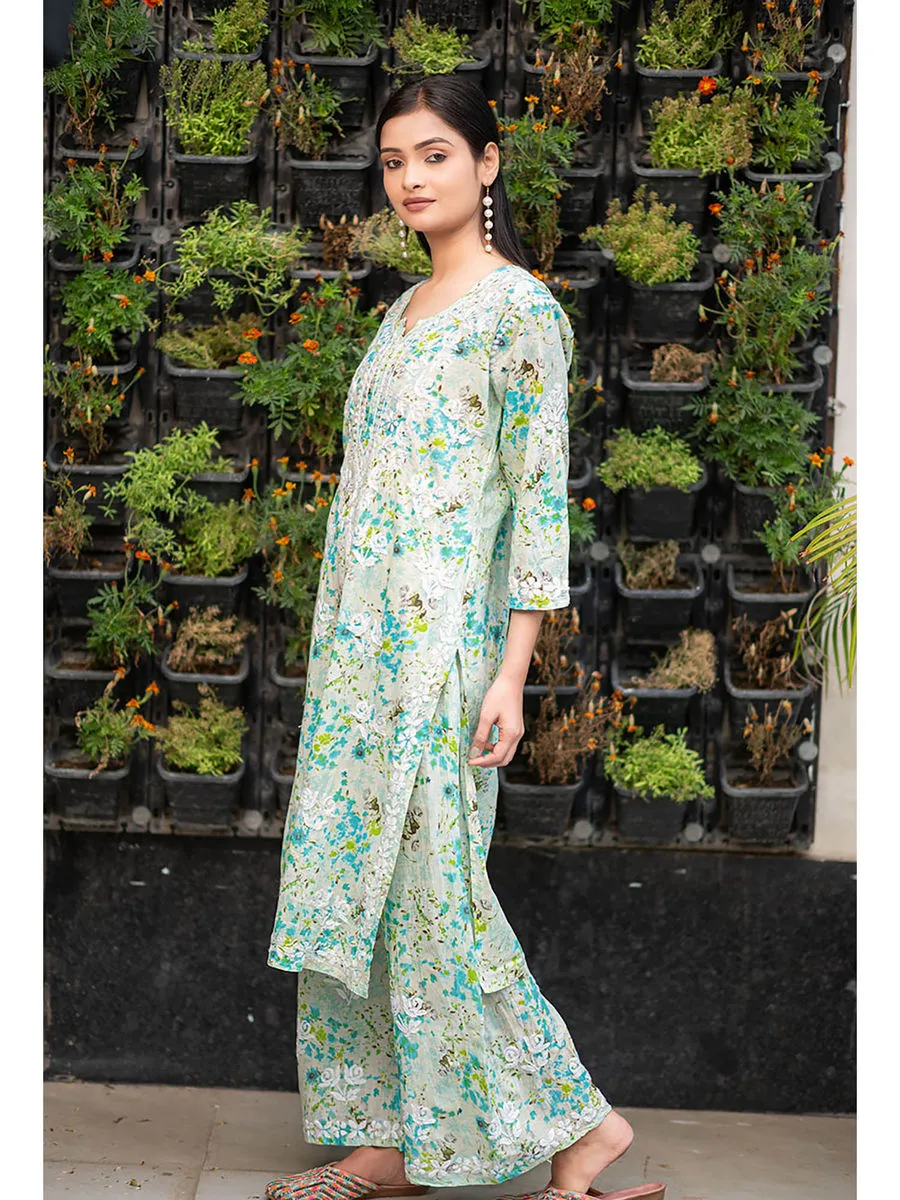 Maira Floral Chikankari Mulmul Co-ord Sets