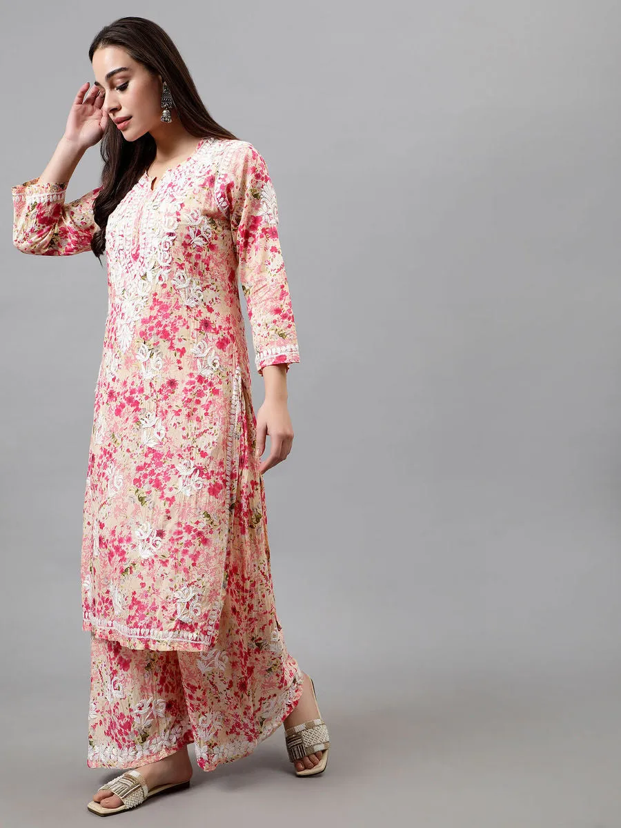 Maira Floral Chikankari Mulmul Co-ord Sets