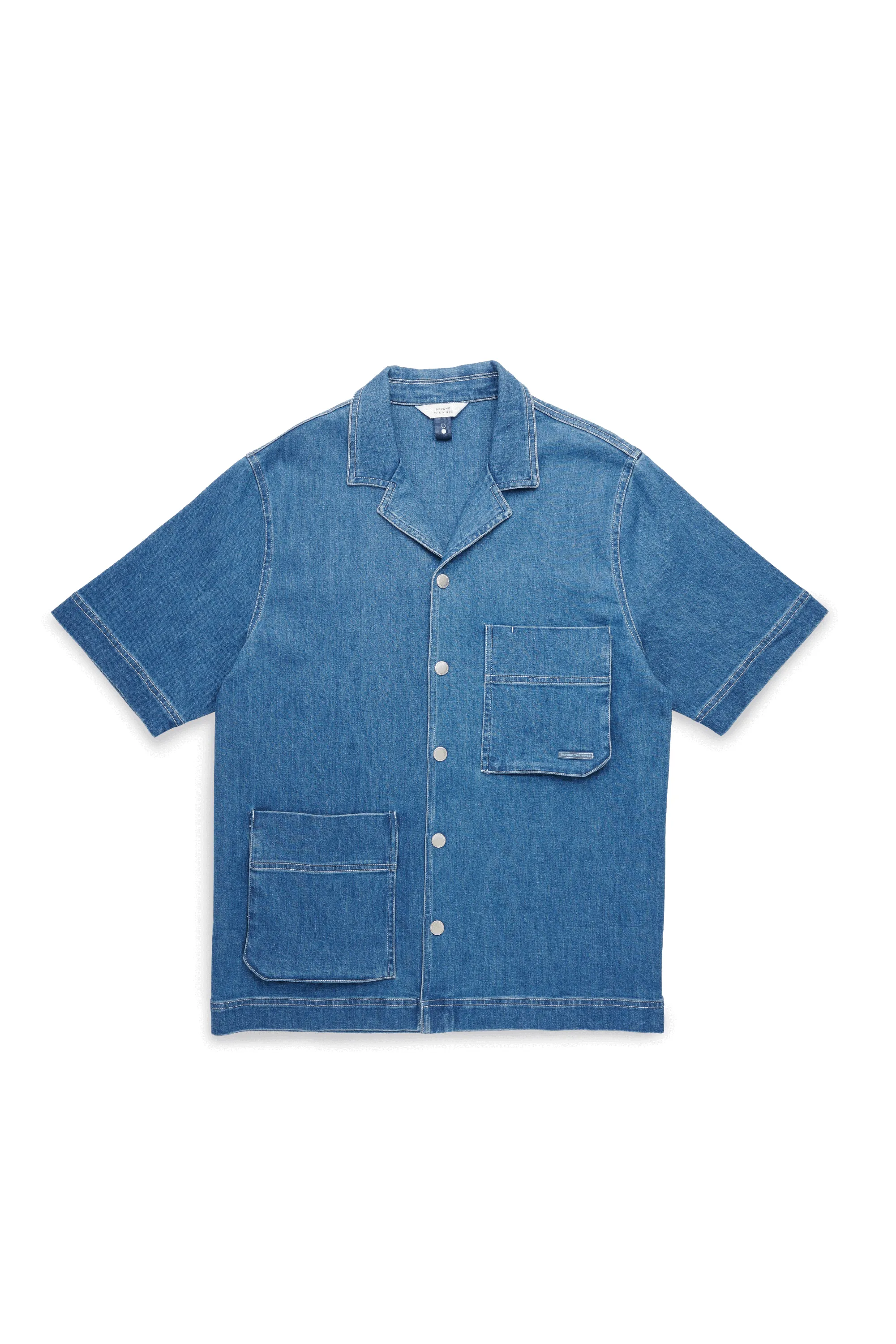 Mens Camp Collar Denim Shirt