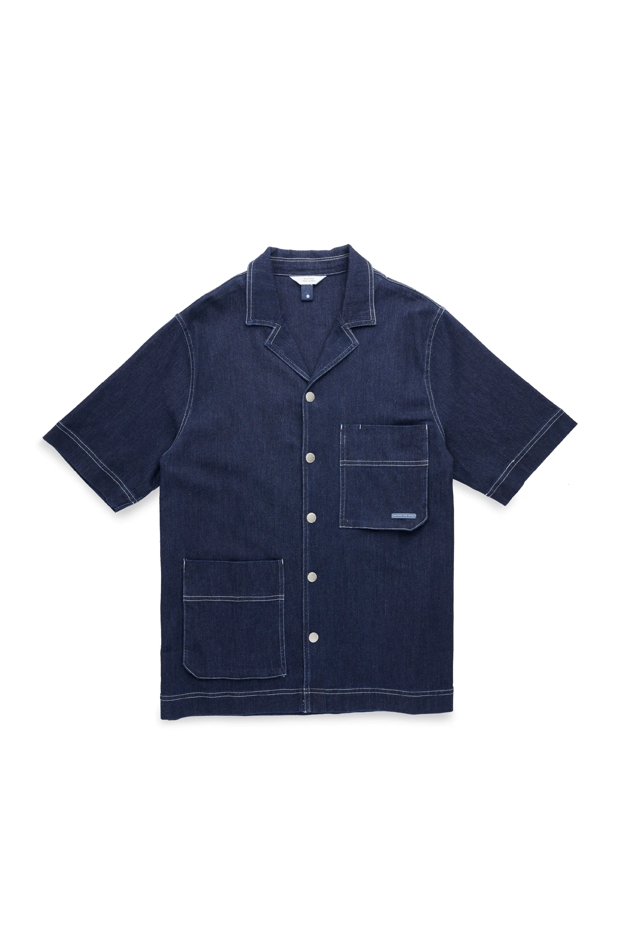 Mens Camp Collar Denim Shirt