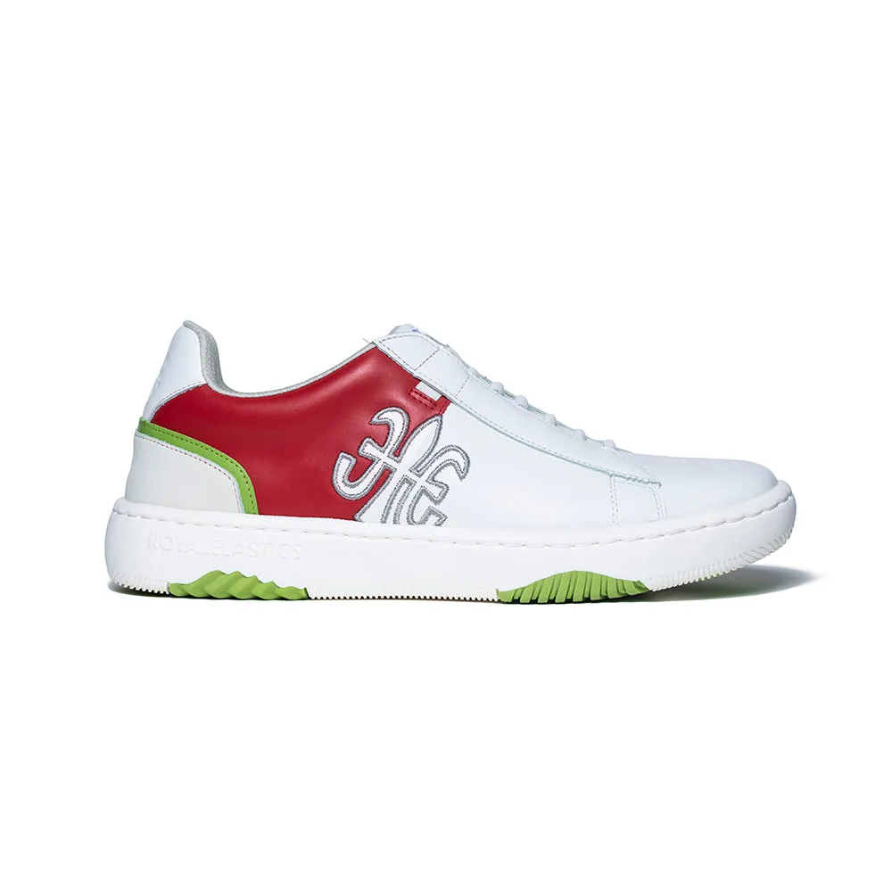 Men's DUCA White Red Green Leather Sneakers 06894-001