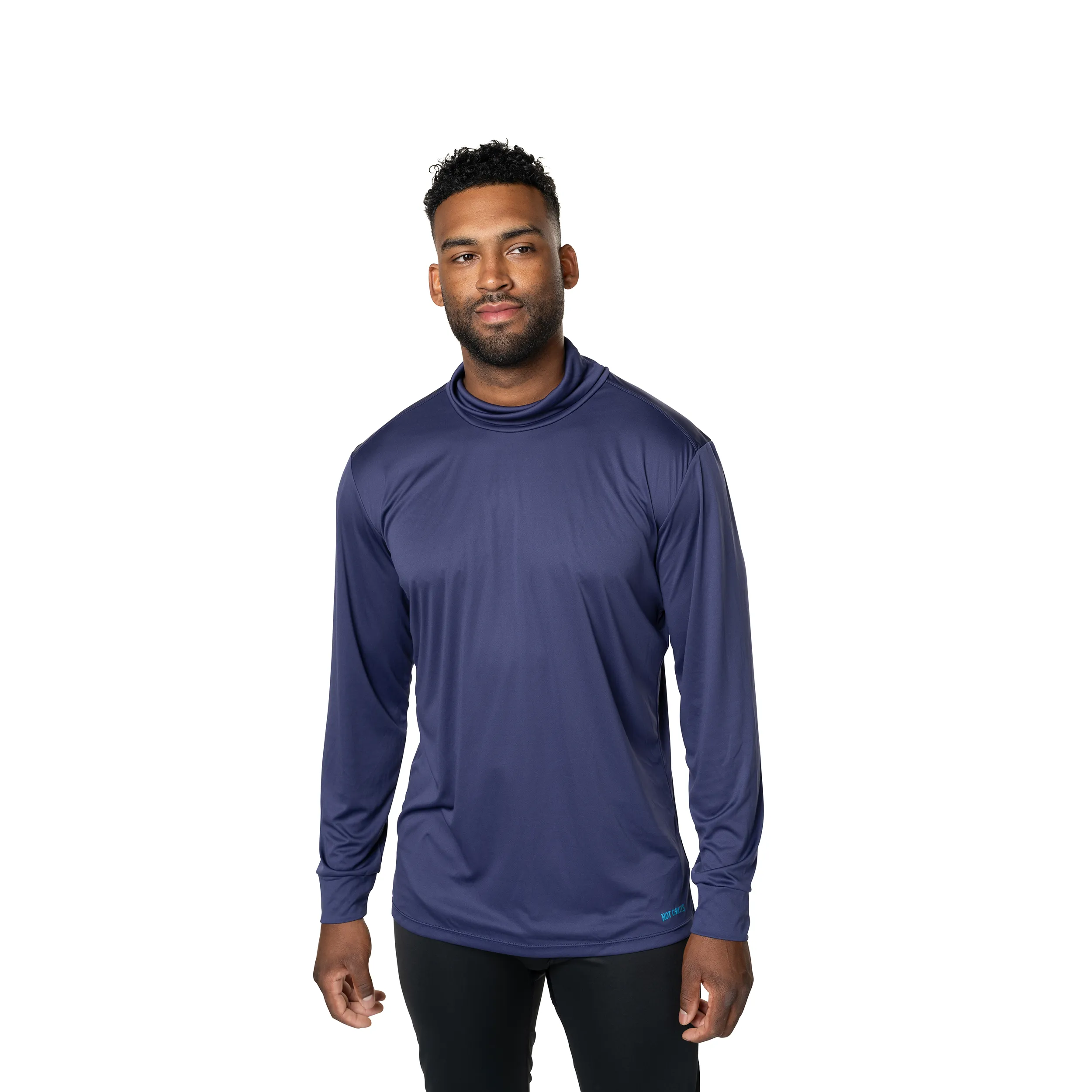 Men's Peach Skins Roll T-Neck - Navy